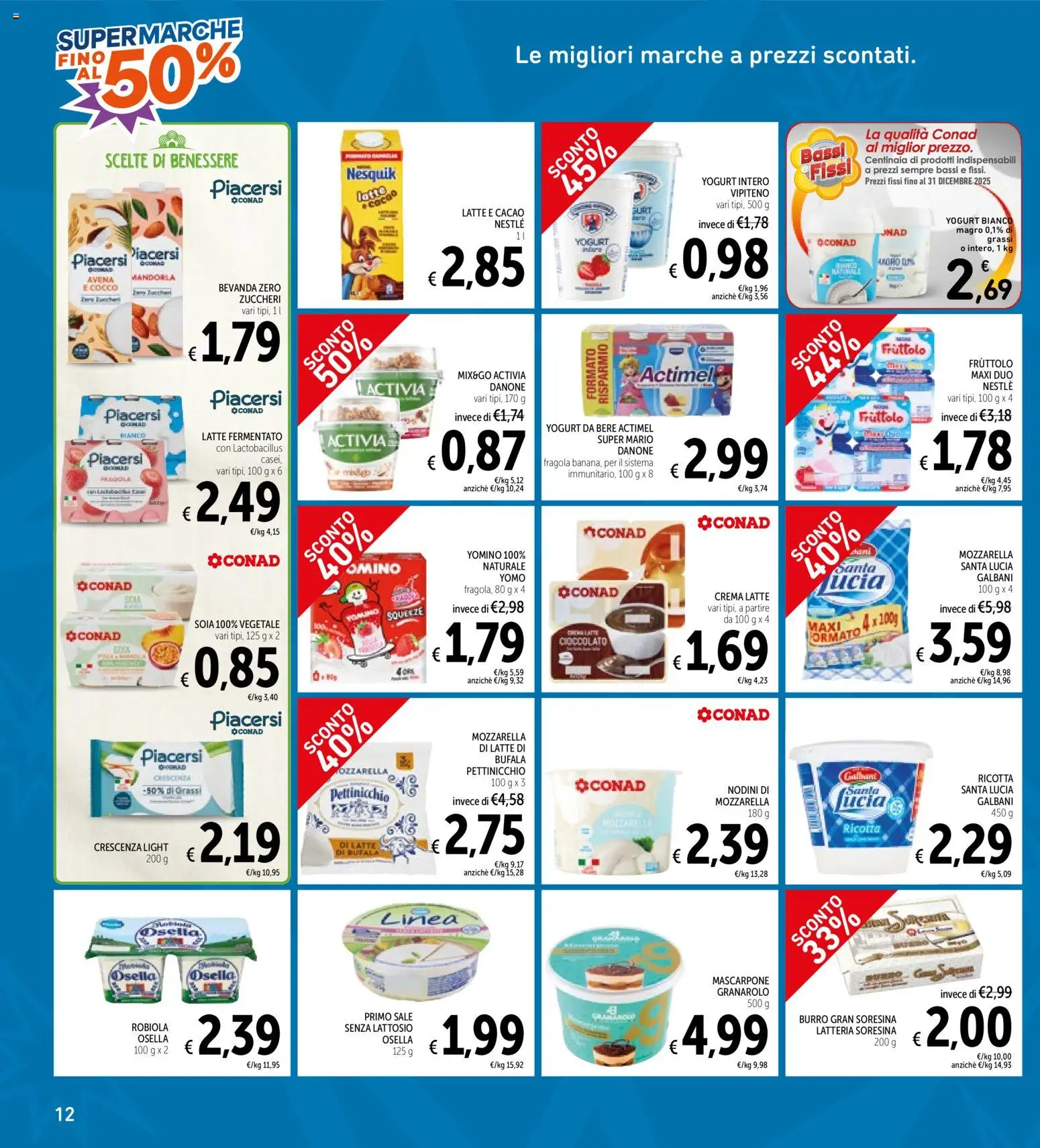Volantino Spazio Conad del 28.10.2025 | Pagina: 12 | Prodotti: Crema, Mozzarella, Ricotta, Cacao