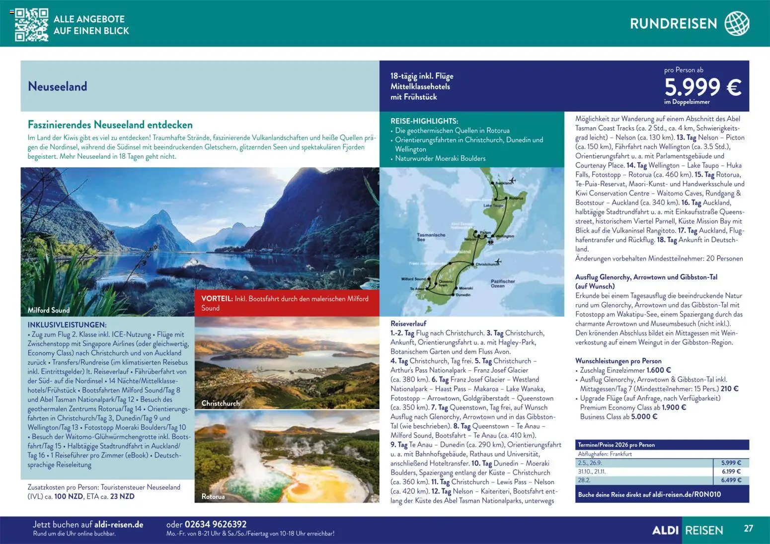 Aldi Reisen Traumreisen – gültig ab 01.11.2025 | Seite: 27 | Produkte: Wein, Kiwi, Uhr