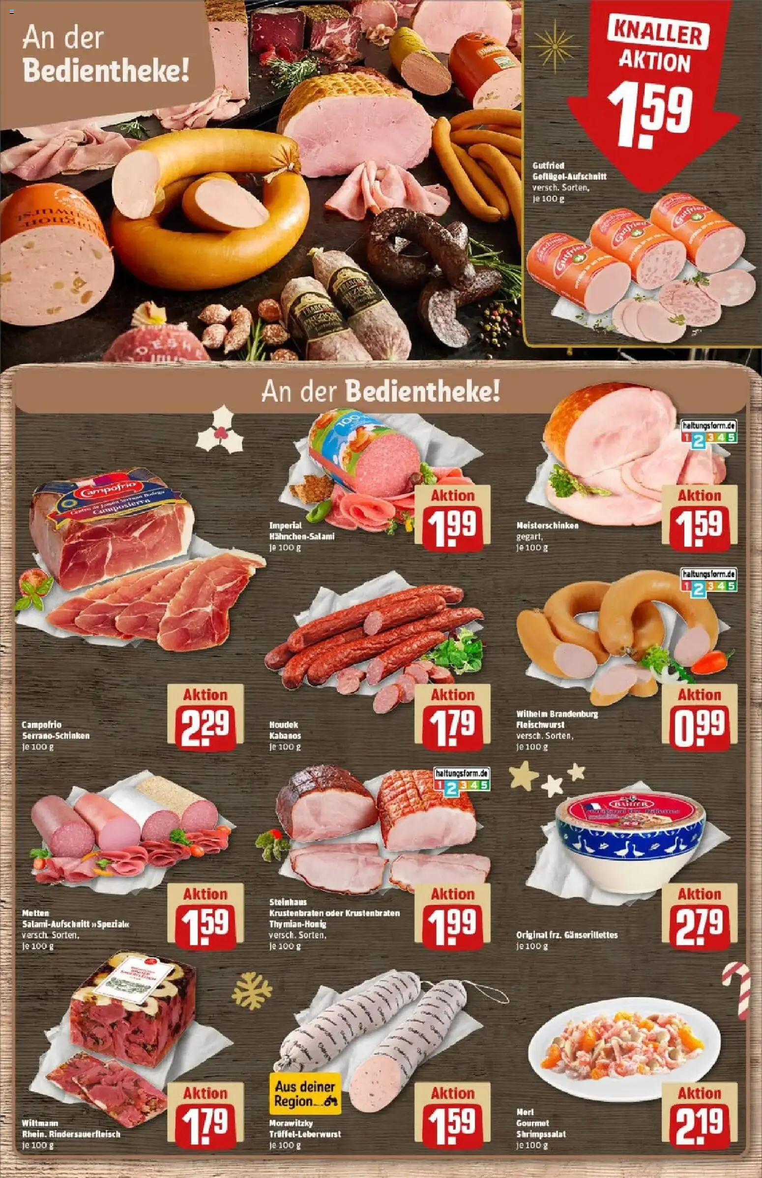 Rewe prospekt Saarburg	 – gültig ab 07.12.2025 | Seite: 14 | Produkte: Krustenbraten, Salami, Morawitzky