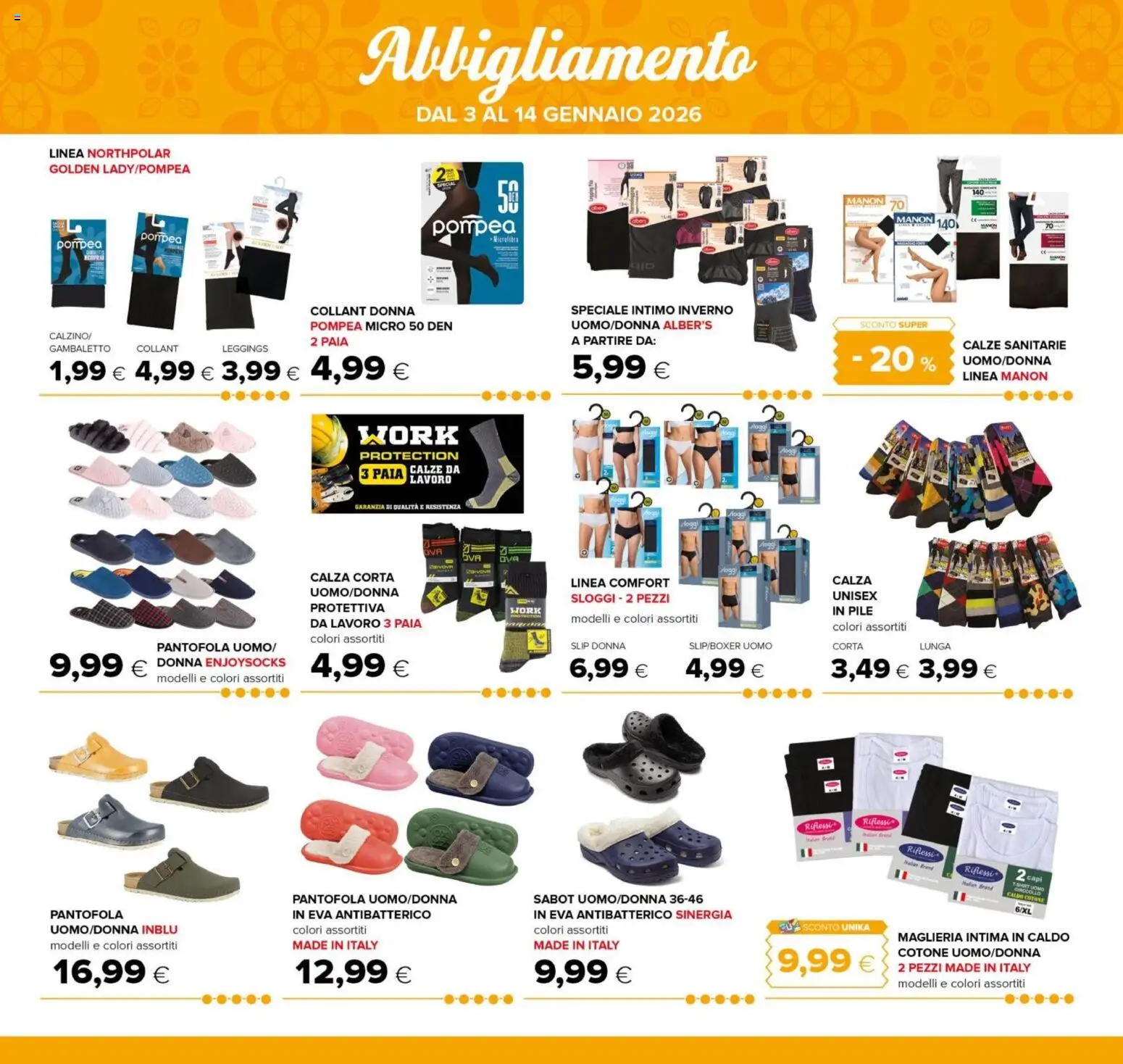 Volantino Oasi del 03.01.2026 | Pagina: 23 | Prodotti: Pile, Intimo, Slip, Collant