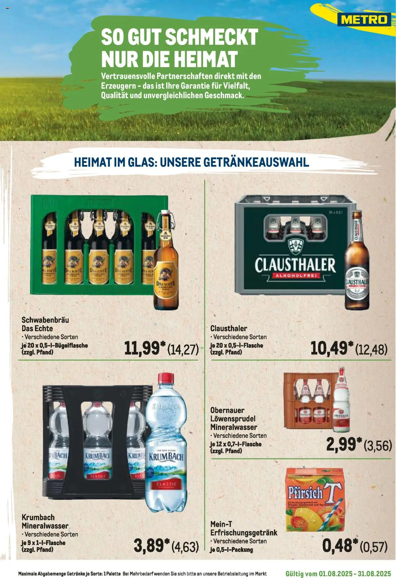 Metro Regionaler Flyer - gültig ab dem 01.08.2025 | Seite: 127 | Produkte: Mineralwasser, Pfirsich