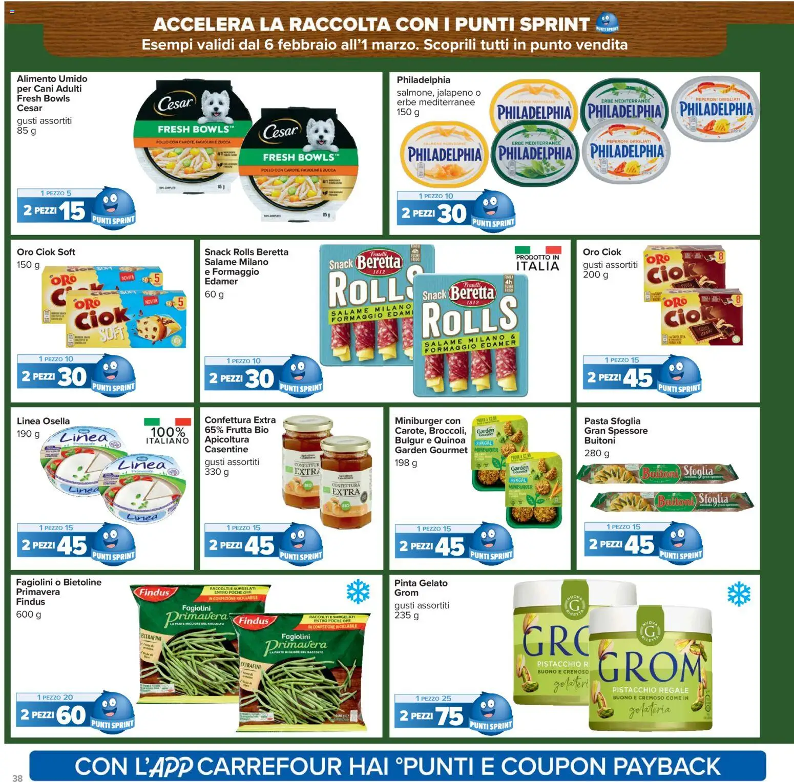 Volantino Carrefour del 17.02.2026 | Pagina: 38 | Prodotti: Gelato, Formaggio, Quinoa, Bulgur