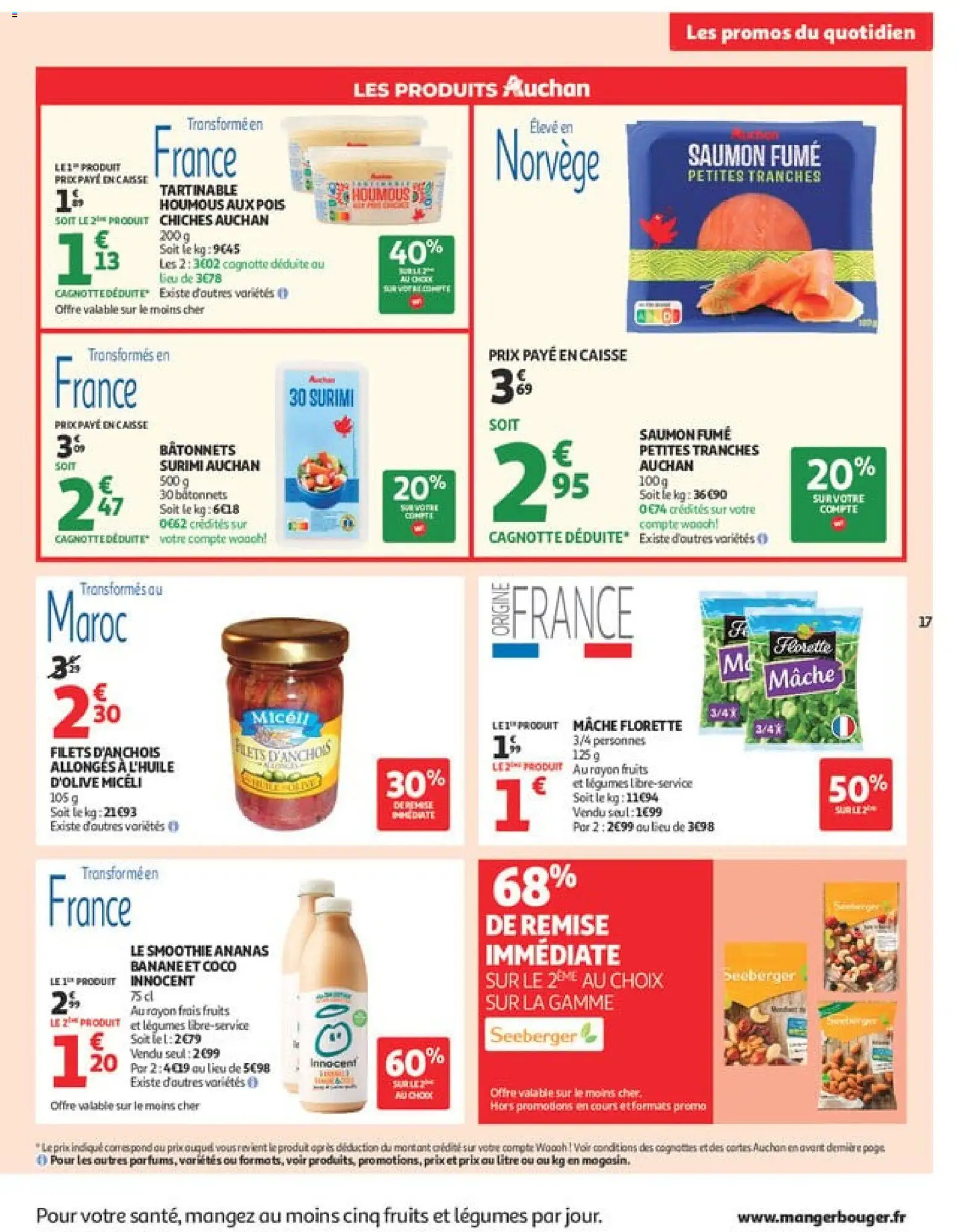 {H1} | Page: 17 | Produits: Mâche, Saumon fumé, Pois chiches, Saumon