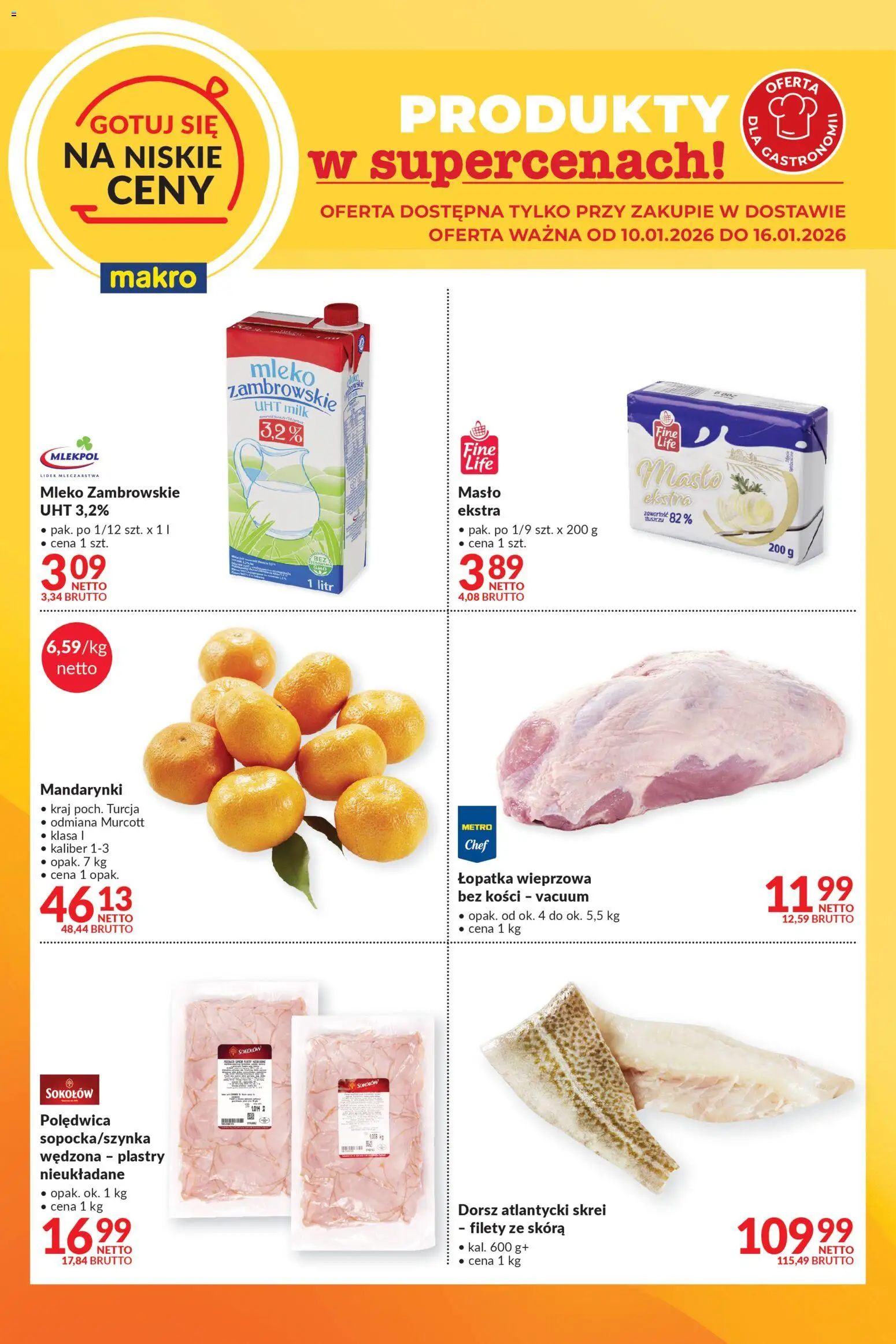 Makro Gazetka - Gotuj się na niskie ceny w dostawie od 03.01.2026 | Strona: 2 | Produkty: Krewetki, Szynka, Rukola, Masło