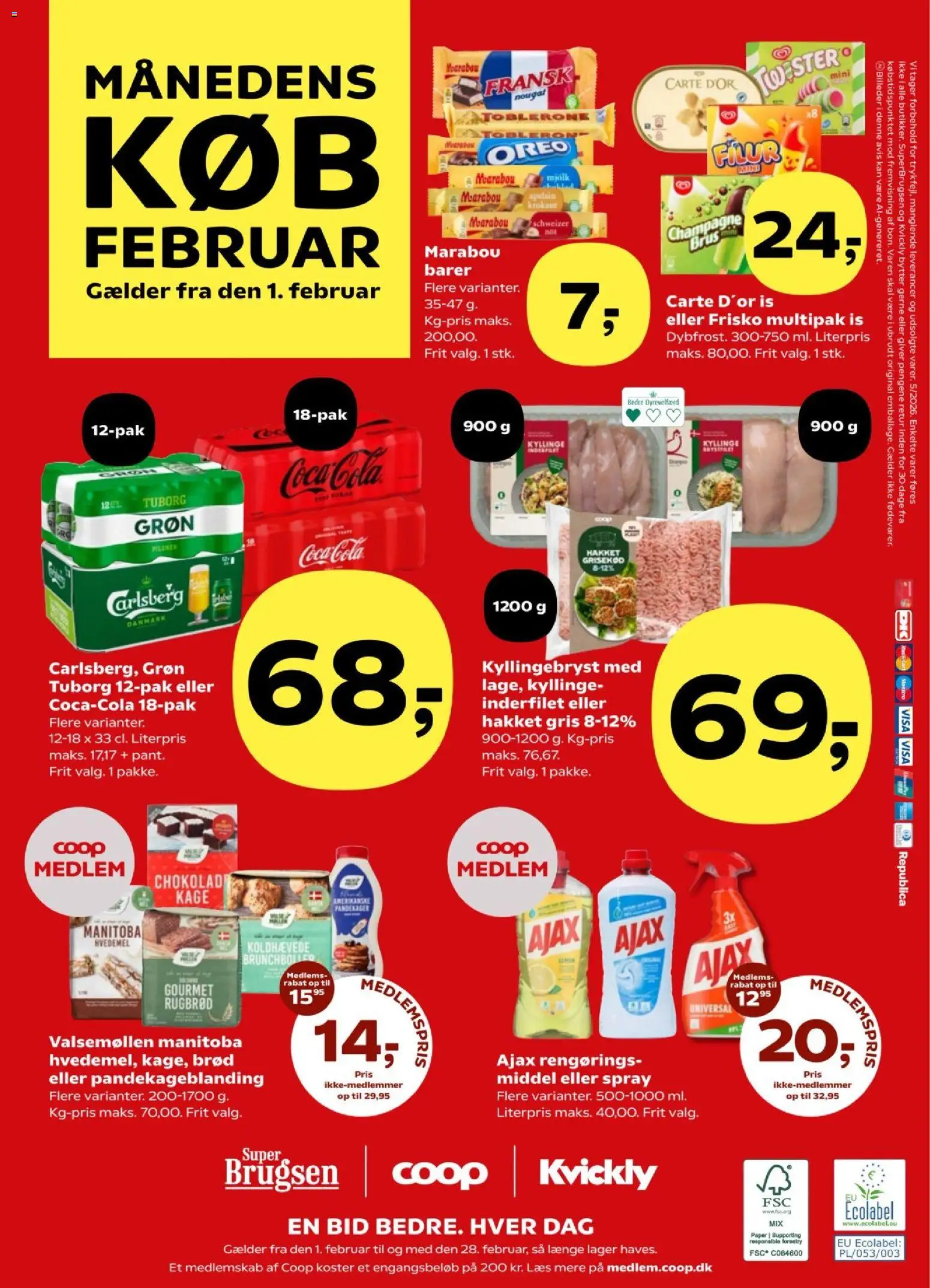 Kvickly tilbudsavis – gyldig fra 30.01.2026 | Side: 54 | Produkter: Hvedemel, Is, Rugbrød, Oreo