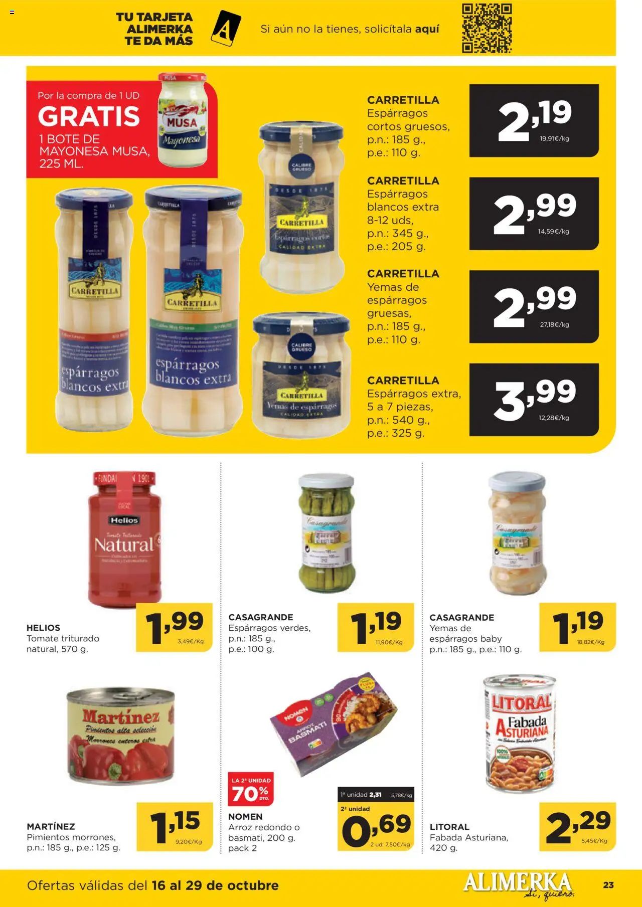 Alimerka folleto Asturias │ válido desde el 16.10.2025 | Página: 23 | Productos: Arroz, Νερό καρύδας, Té, Tomate triturado