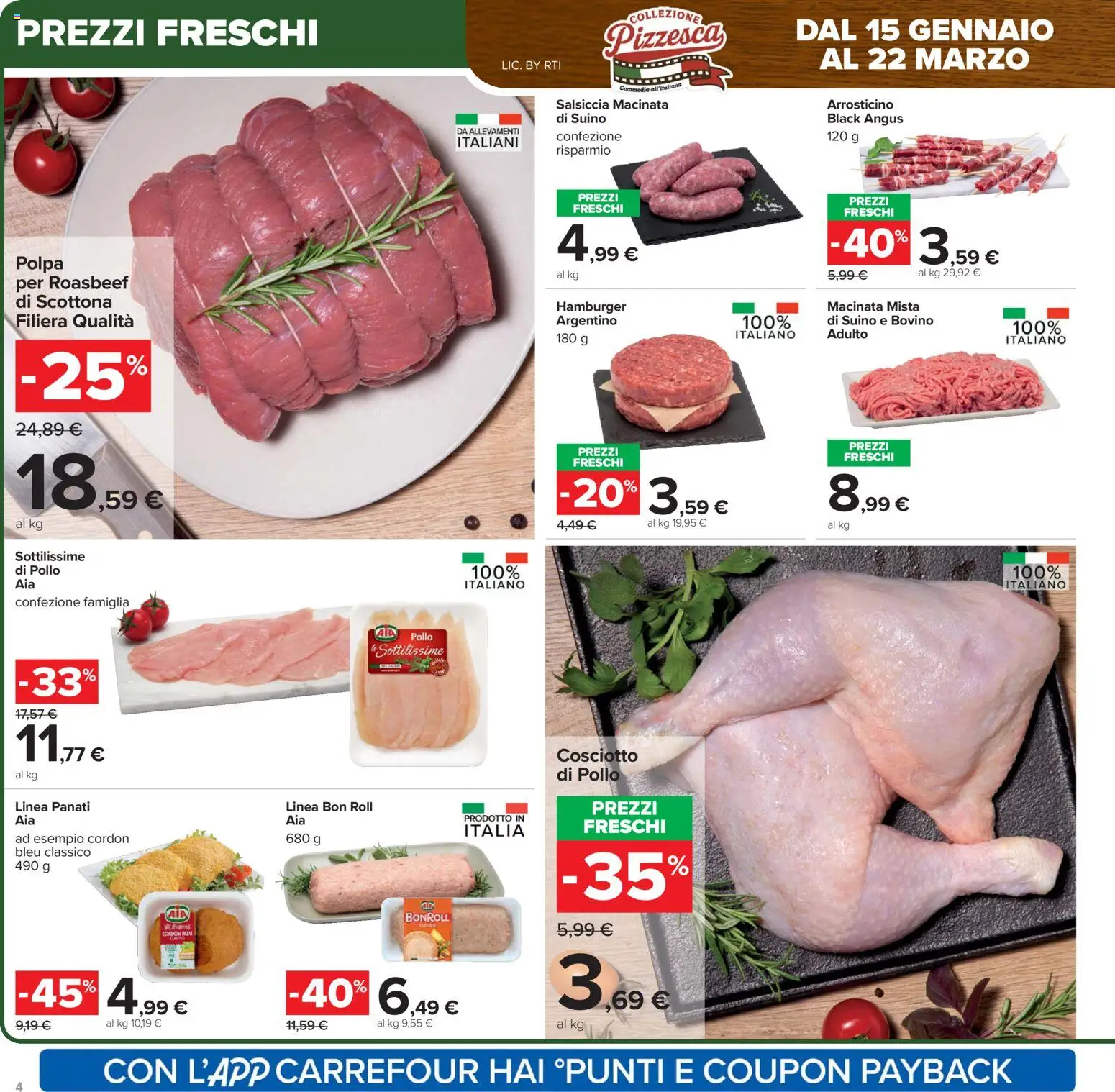 Volantino Carrefour del 02.03.2026 | Pagina: 4 | Prodotti: Pollo, Suino, Salsiccia, Hamburger