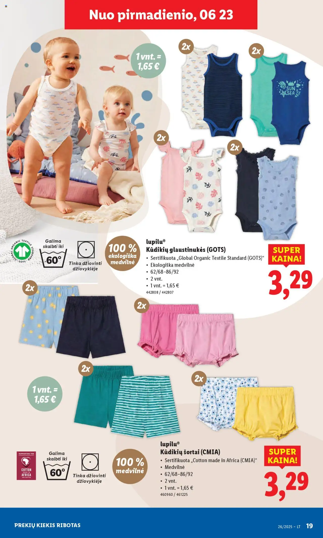 LIDL leidinys - Ne maisto prekių pasiūlymai│galioja nuo 23.06.2025 | Puslapis: 19 | Prekių: Šortai