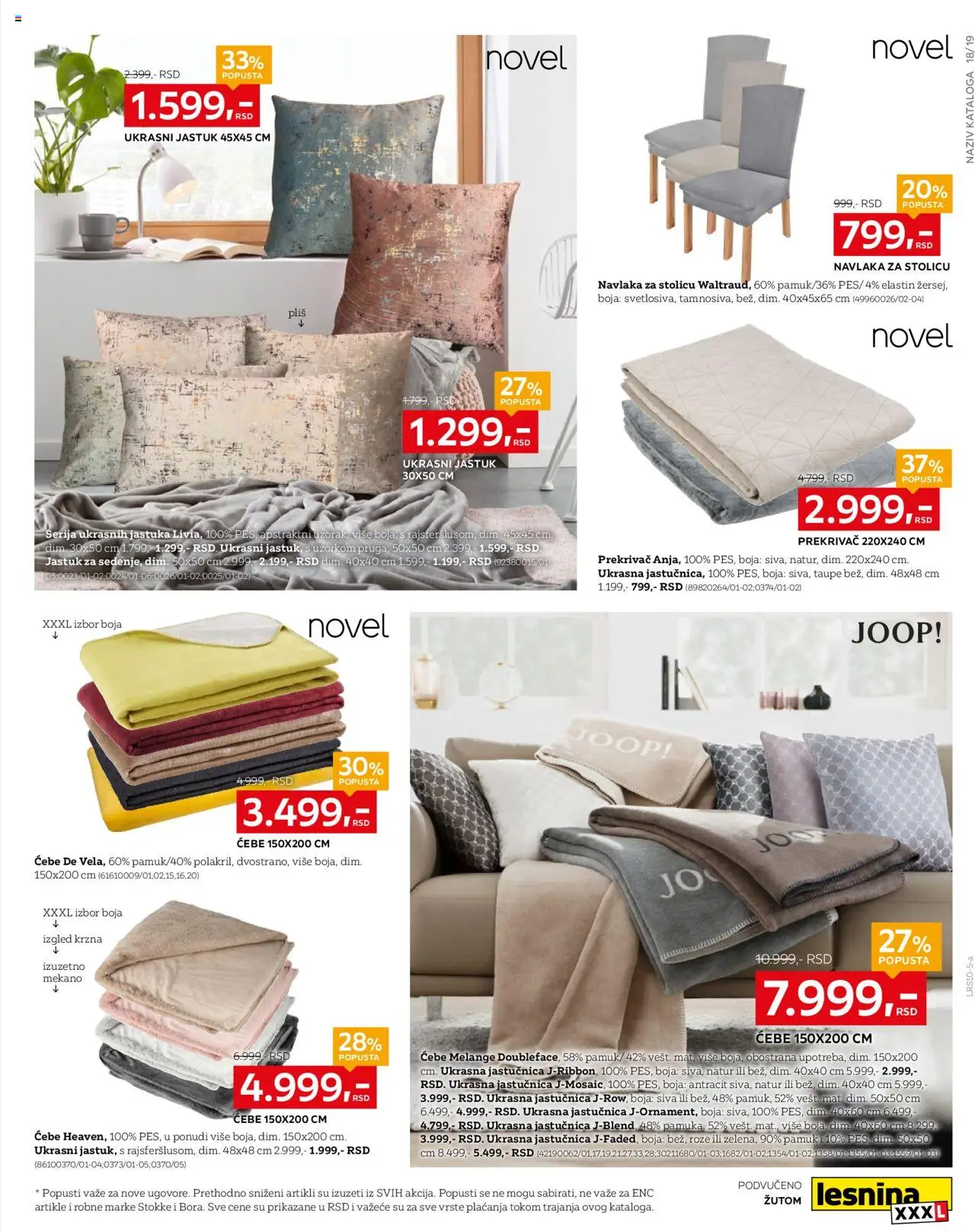 Lesnina XXXL katalog - važi od 29.09.2025 | Strana: 19 | Proizvode: Jastuk, Ćebe