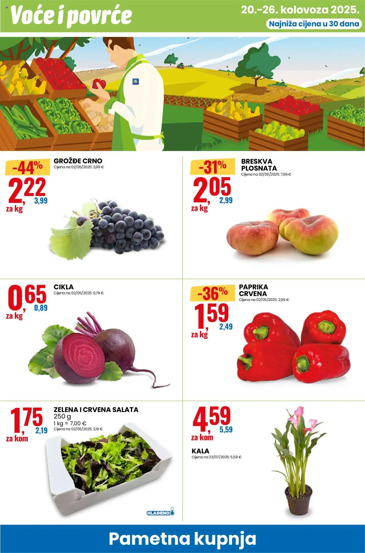 Eurospin katalog | vrijedi od 20.08.2025 | Stranica: 6 | Proizvodi: Paprika, Voće, Breskva, Grožđe