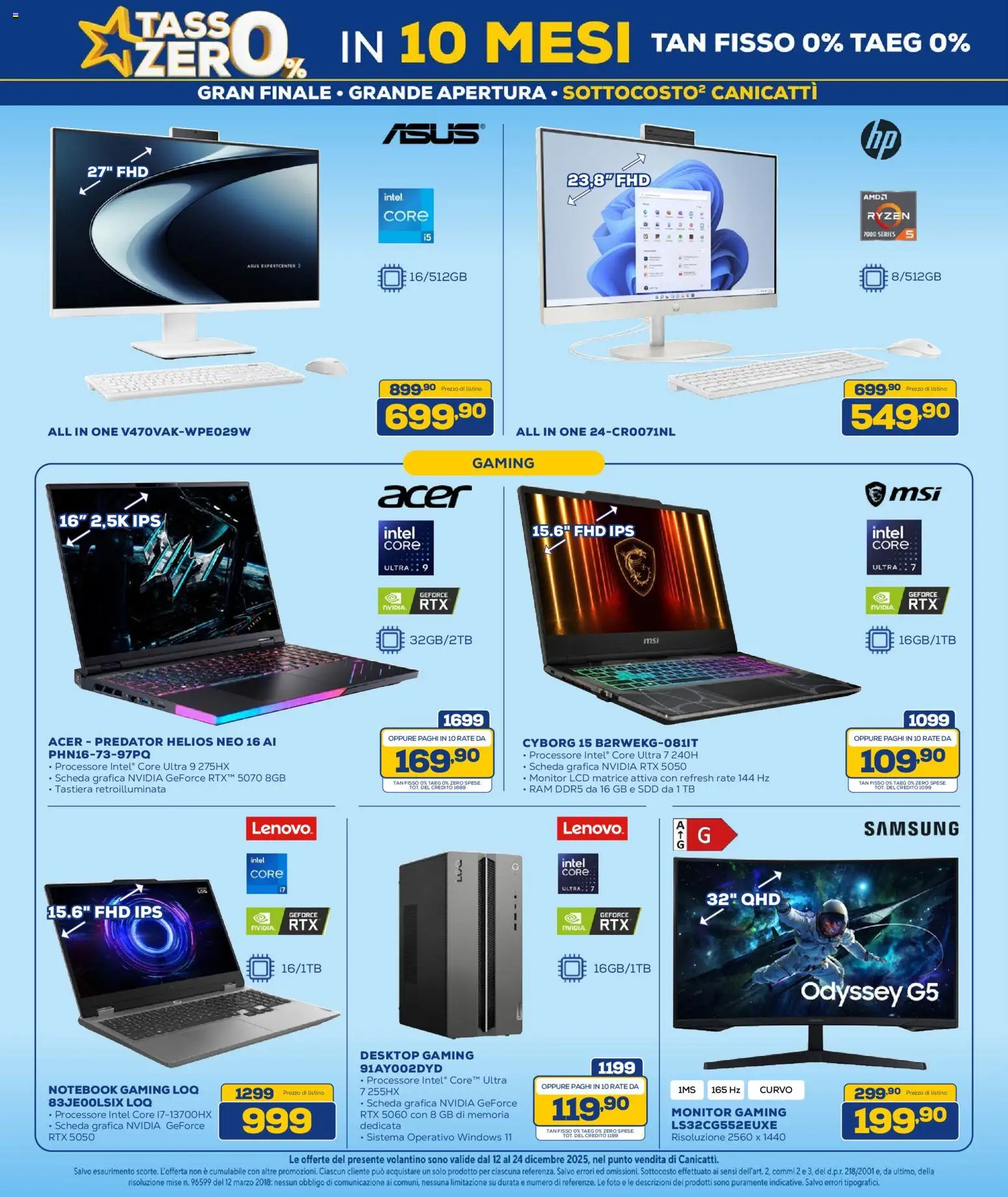 Volantino Euronics del 12.12.2025 | Pagina: 9 | Prodotti: Monitor, Notebook, Tastiera, Samsung