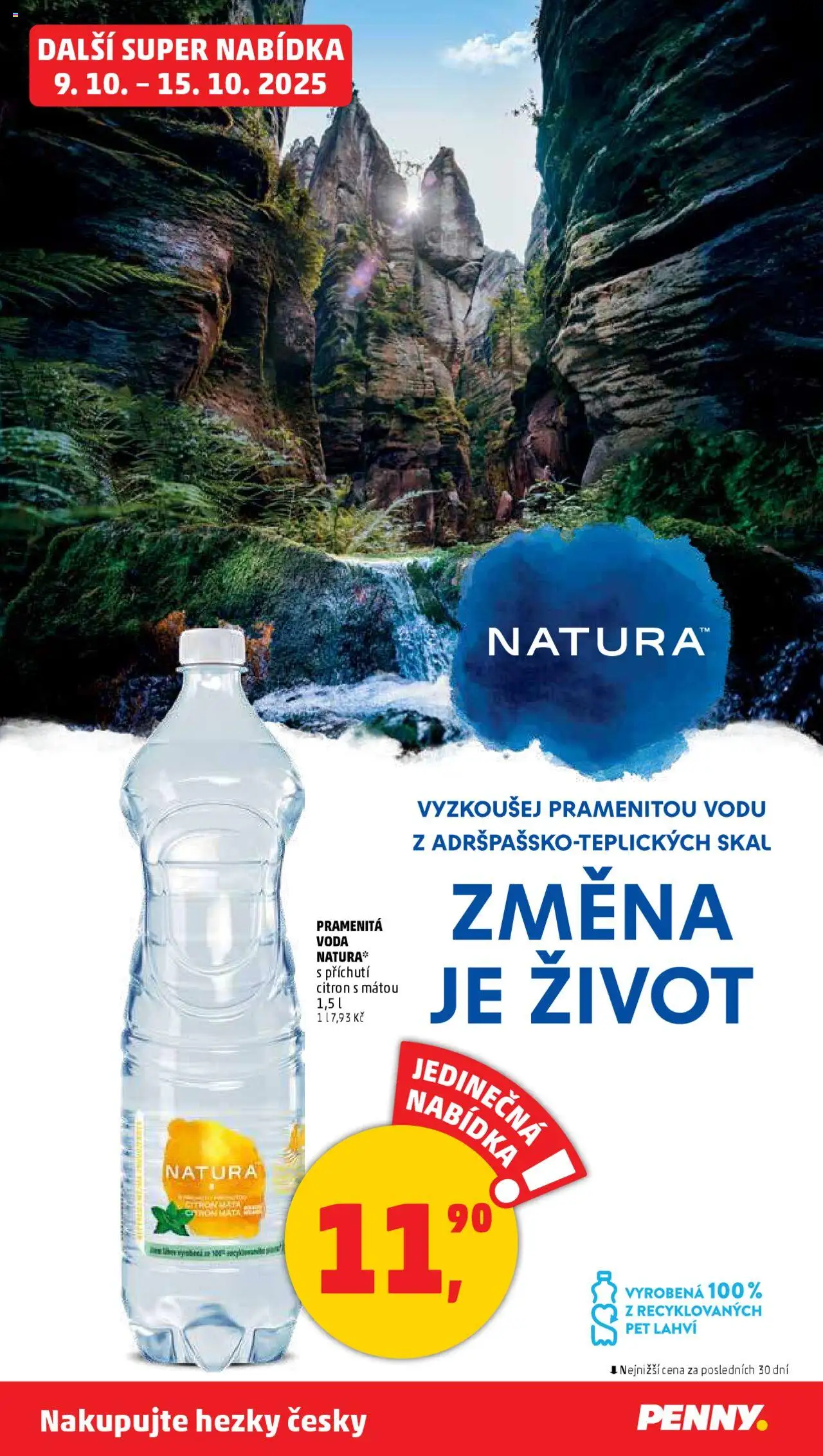 Penny Market leták - Čtvrtečník od 09.10.2025 | Strana: 33 | Produkty: Voda, Citron
