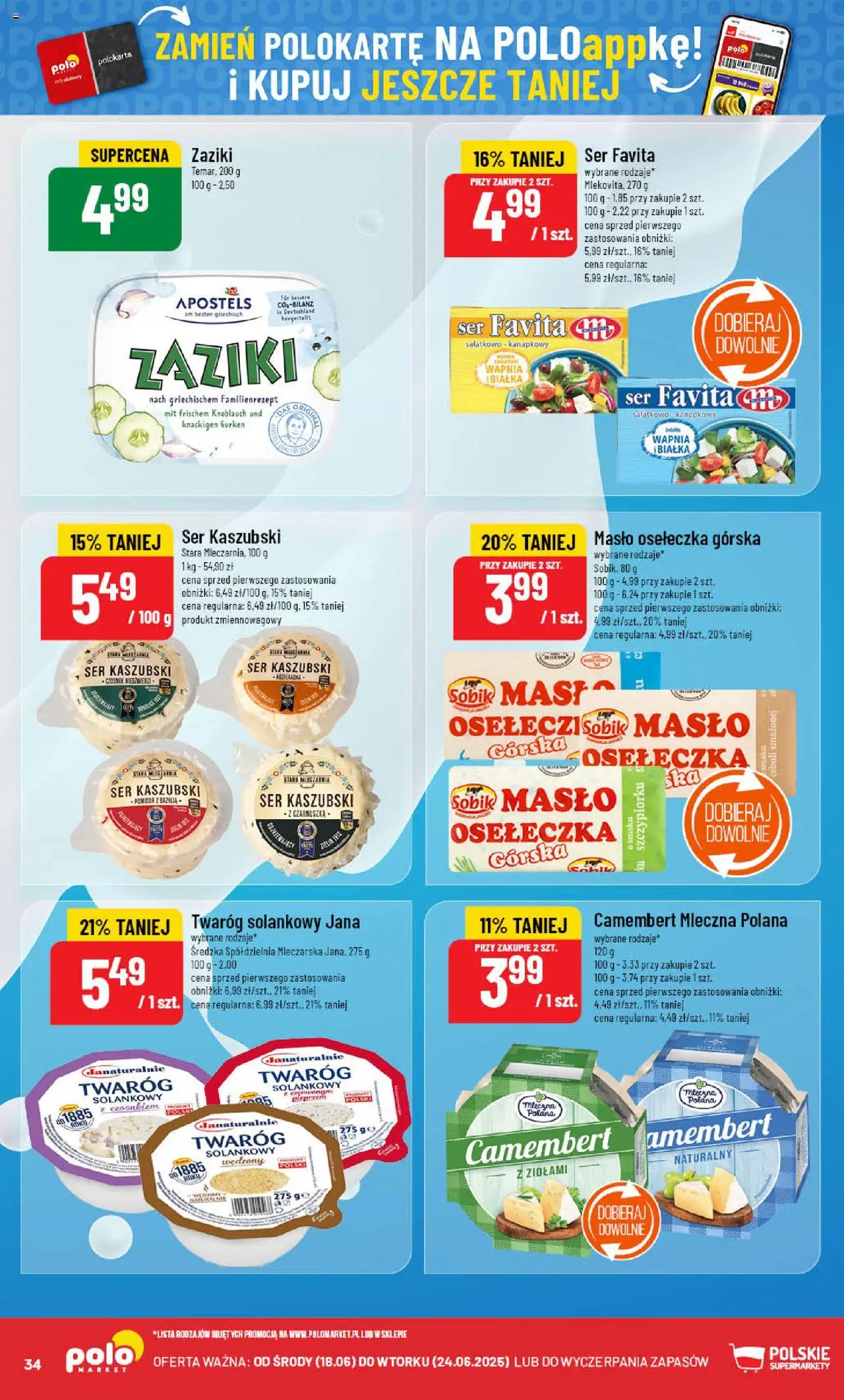 POLOmarket Gazetka od 18.06.2025 | Strona: 34 | Produkty: Bazylia, Camembert, Masło, Twaróg
