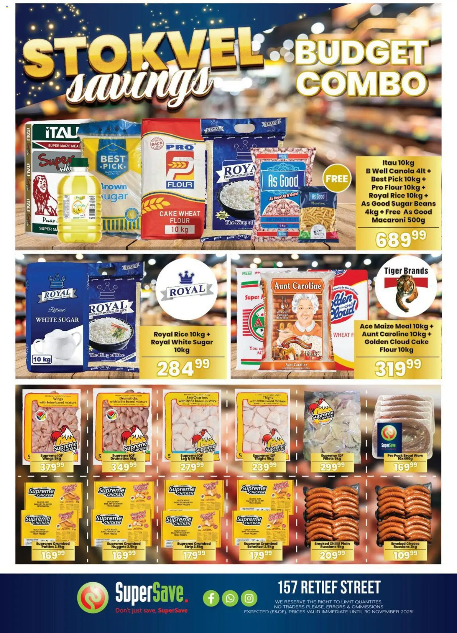 New Super Save catalogue – valid from 15.11.2025 | Page: 7 | Products: Beans, Chicken, Rice, Sugar