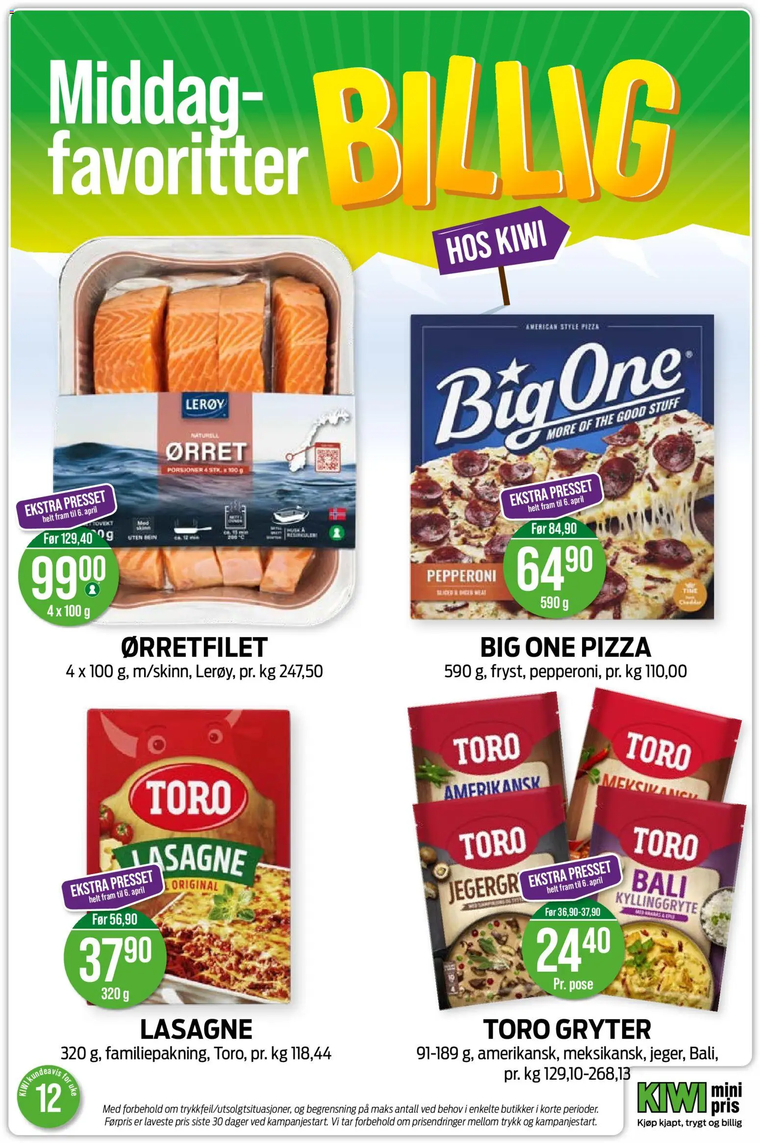 {H1} | Side: 5 | Produkter: Pizza, Hvedemel, Kiwi, Gresie