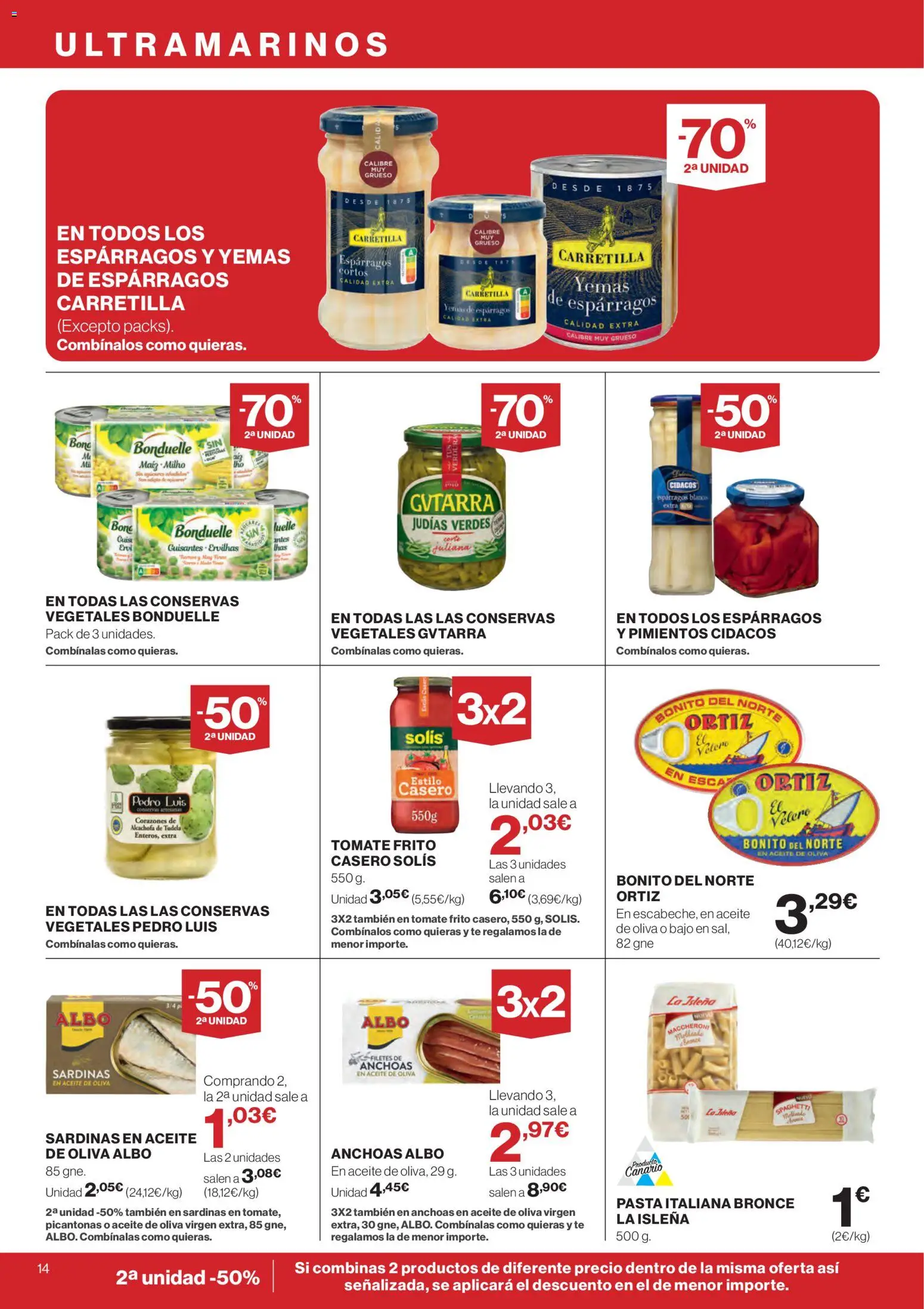 Supercor Canarias │ válido desde el 07.01.2026 | Página: 14 | Productos: Aceite, Νερό καρύδας, Pasta, Aceite de oliva