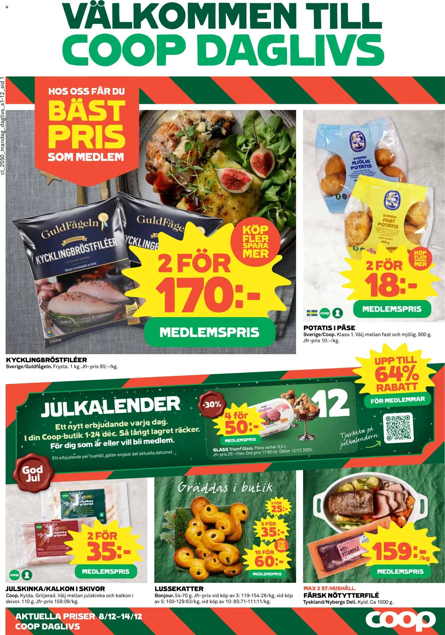 Coop Daglivs reklamblad aktuell från 08.12.2025 | Sida: 1