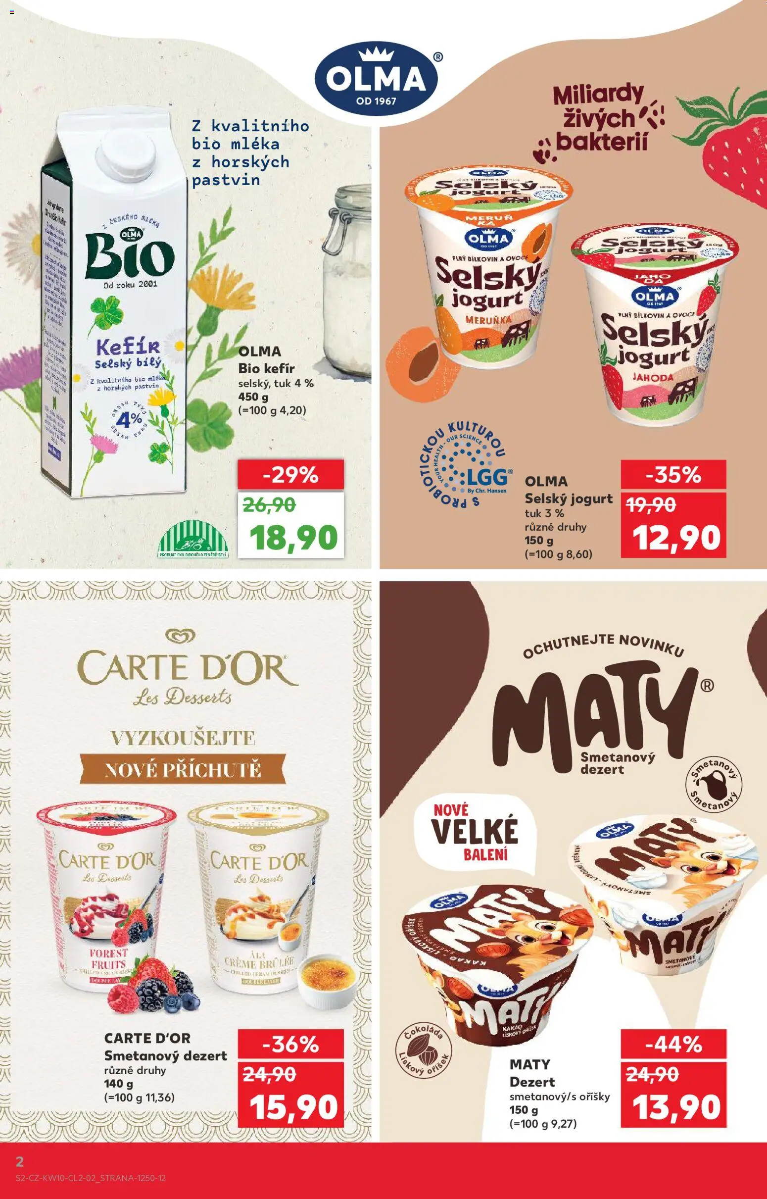Kaufland leták - Liberec od 04.03.2026 | Strana: 2 | Produkty: Kefír, Jogurt, Čokoláda, Oříšky