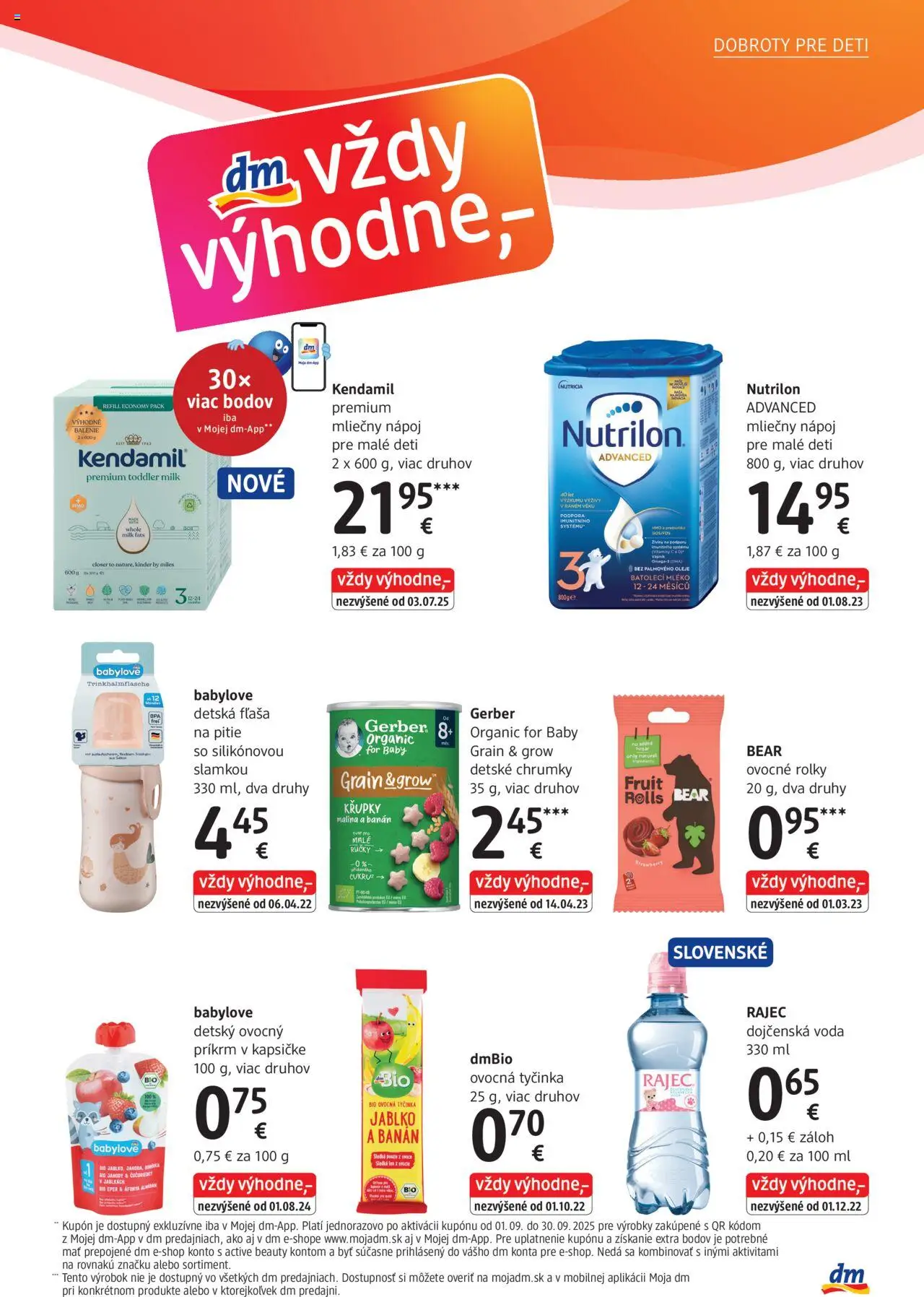 dm drogerie Journal September 2025 │ platný od 01.09.2025 | Strana: 25 | Produkty: Kinder, Nutrilon, Rajec, Voda