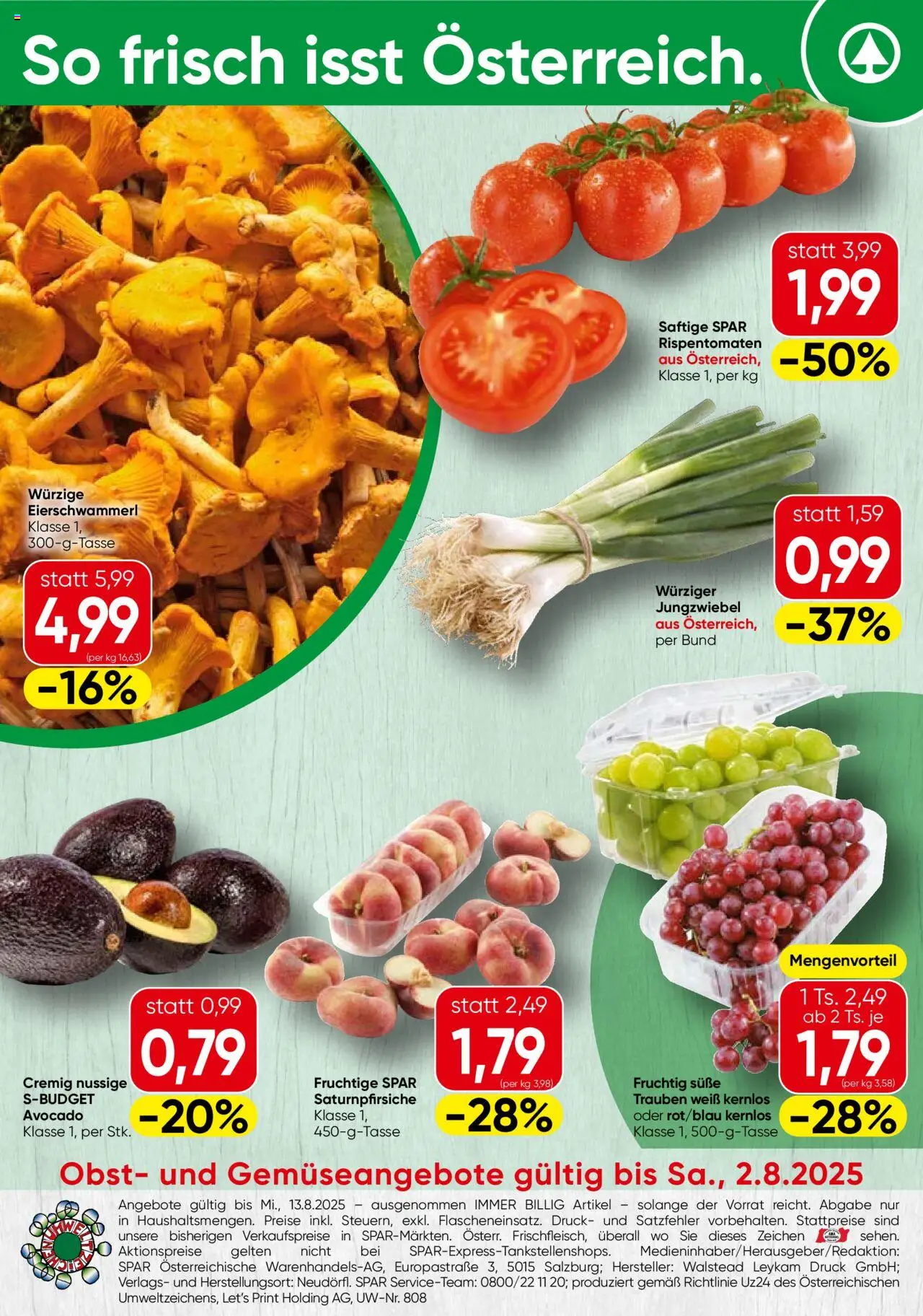 Spar Flugblatt - Salzburg gültig ab 31.07.2025 | Seite: 20 | Produkte: Avocado, Obst