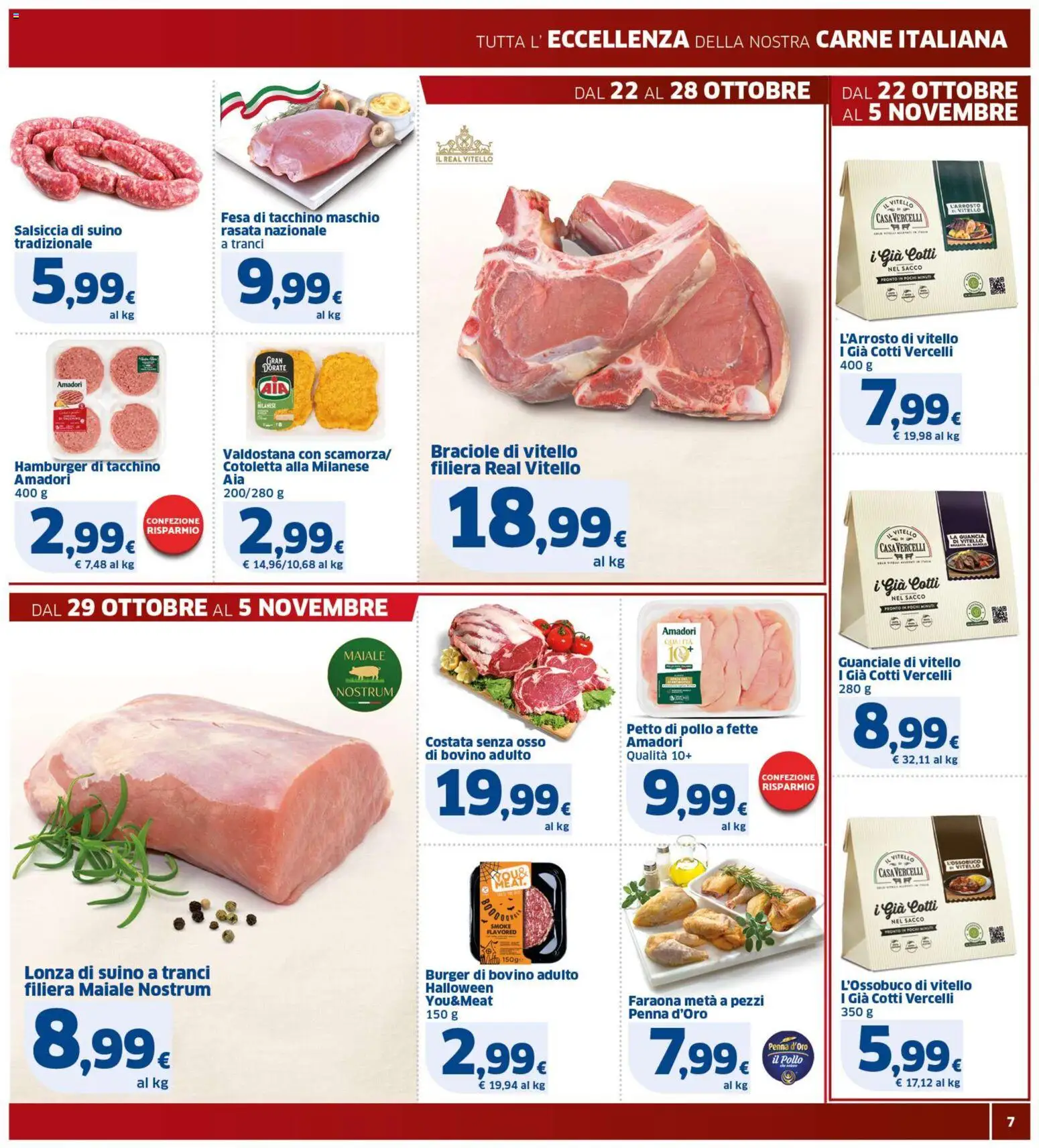 Volantino SIGMA del 22.10.2025 | Pagina: 7 | Prodotti: Petto di Pollo, Pollo, Tacchino, Guanciale