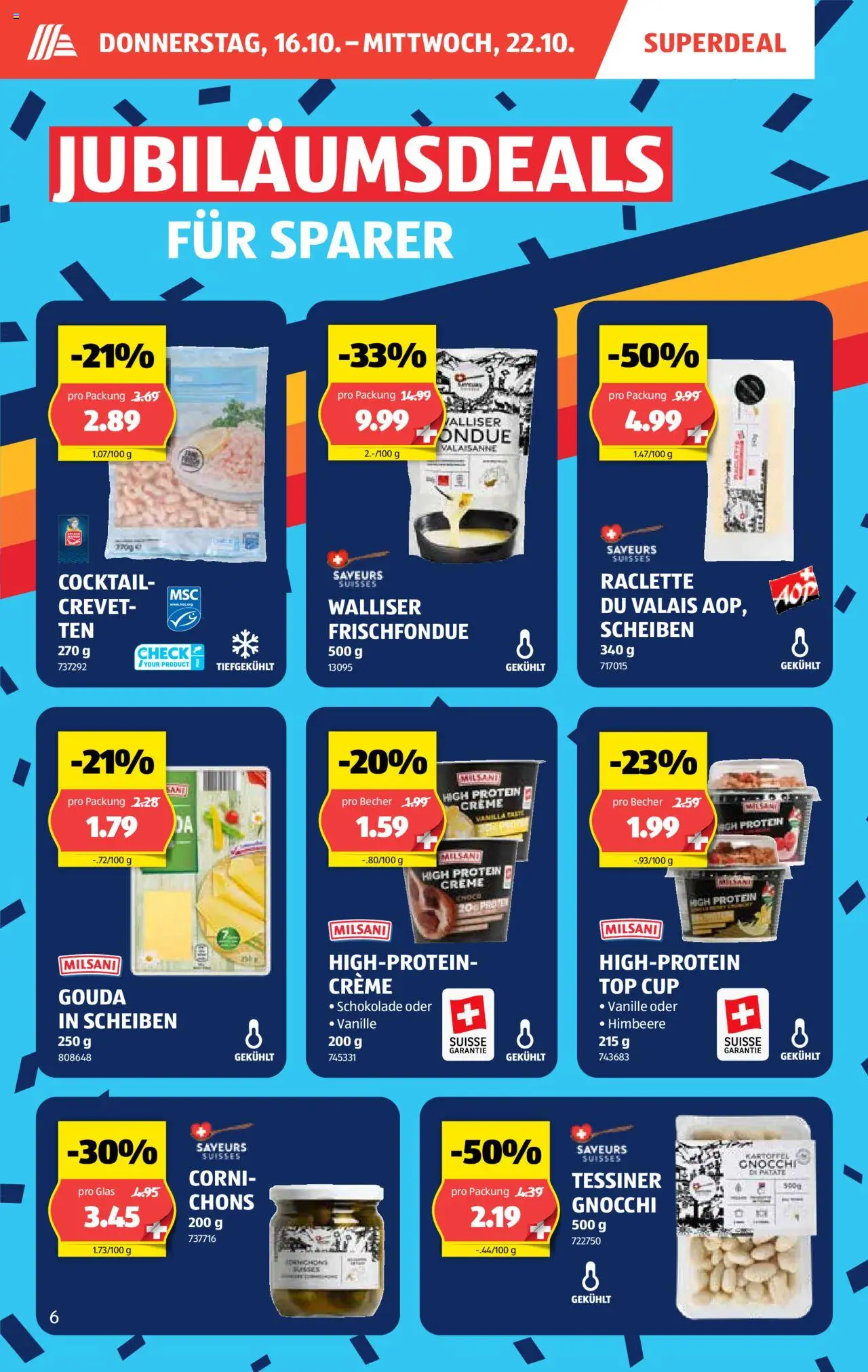 Aldi Aktionen – gültig ab 16.10.2025 | Seite: 7 | Produkte: Gouda, Raclette, Fondue, Creme