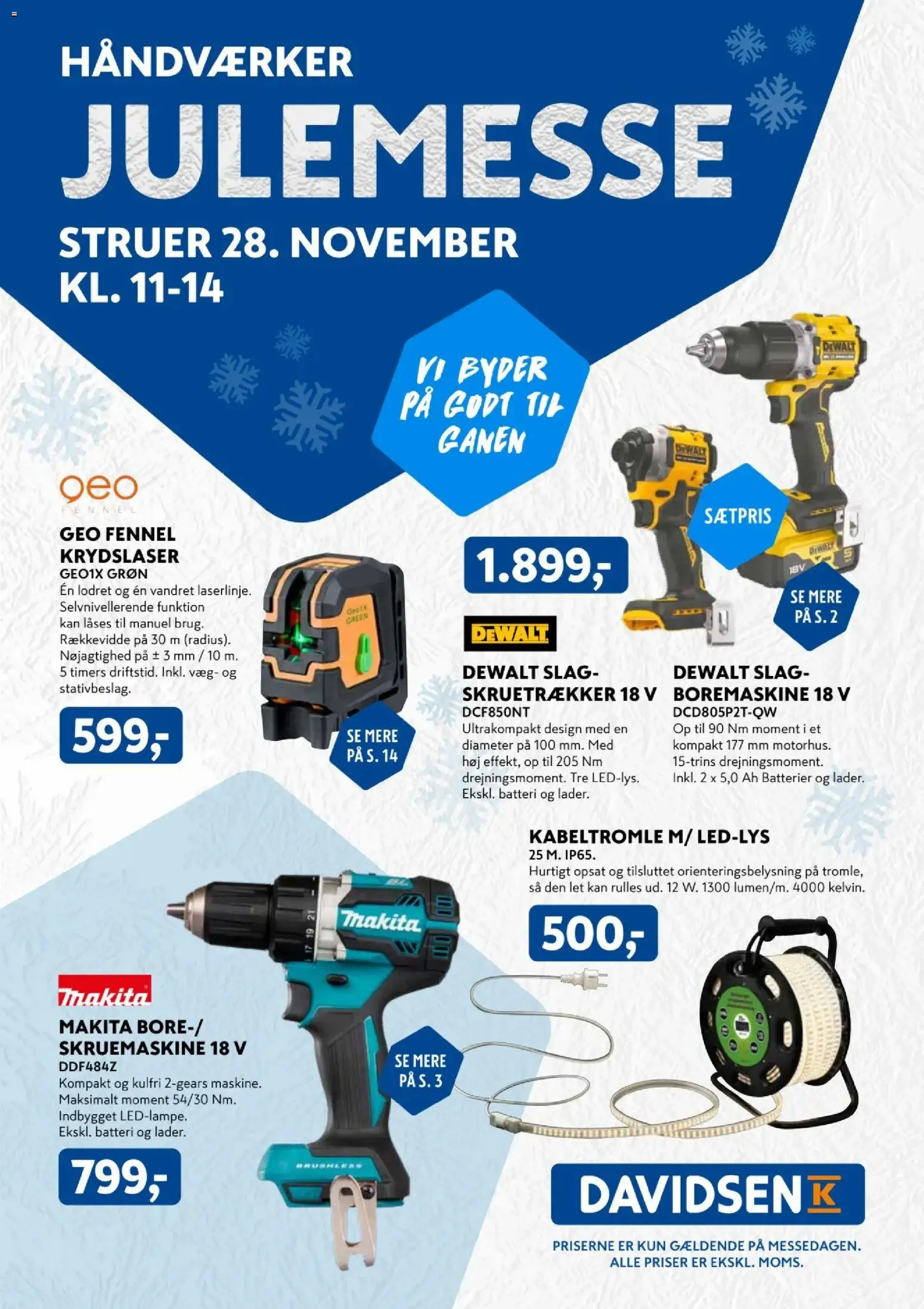 Davidsen tilbudsavis – gyldig fra 28.11.2025 | Side: 1 | Produkter: Skruetrækker, Batterier, Boremaskine, Batteri