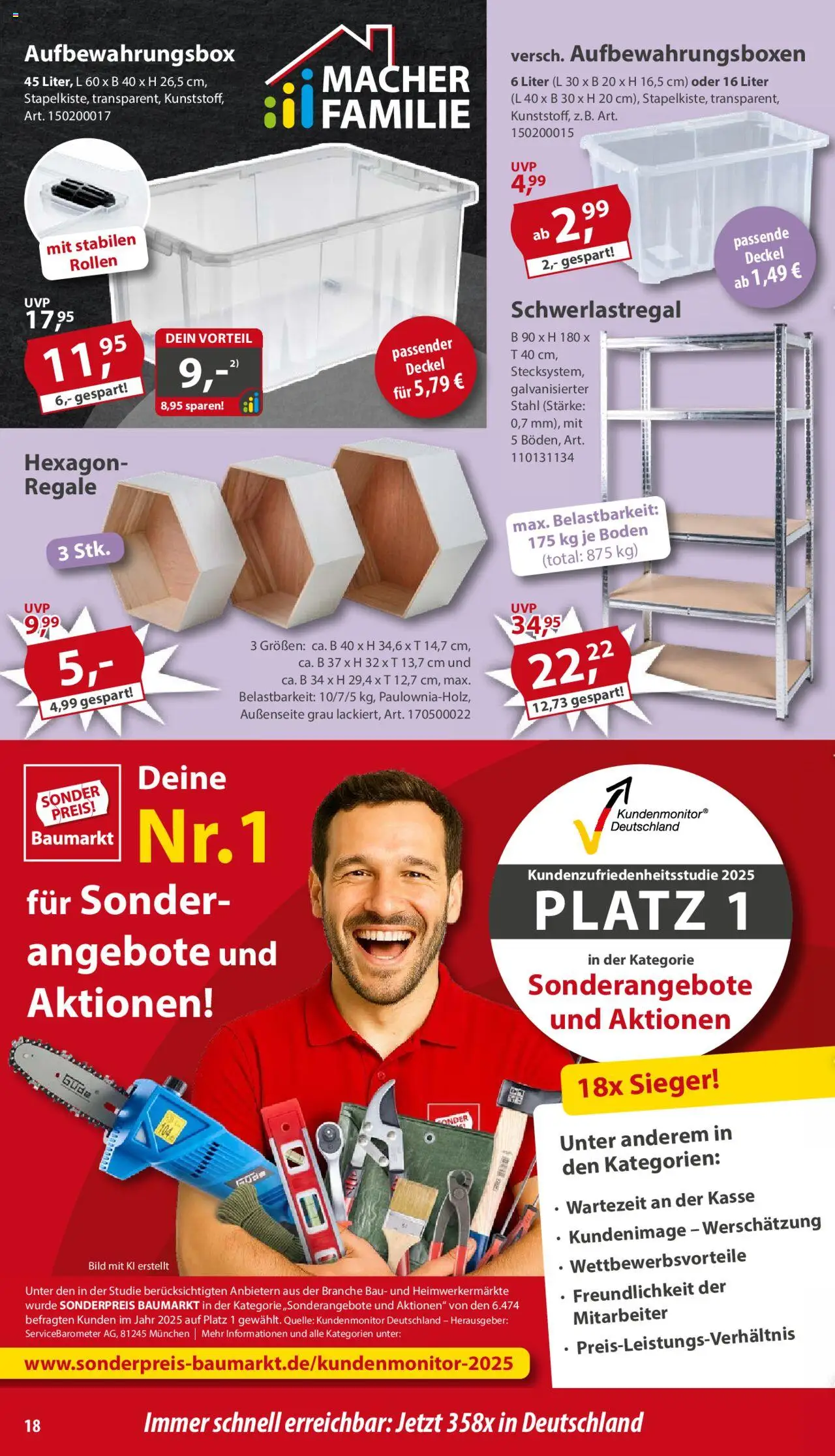Sonderpreis Baumarkt Prospekt 	 – gültig ab 04.10.2025 | Seite: 18 | Produkte: Schwerlastregal