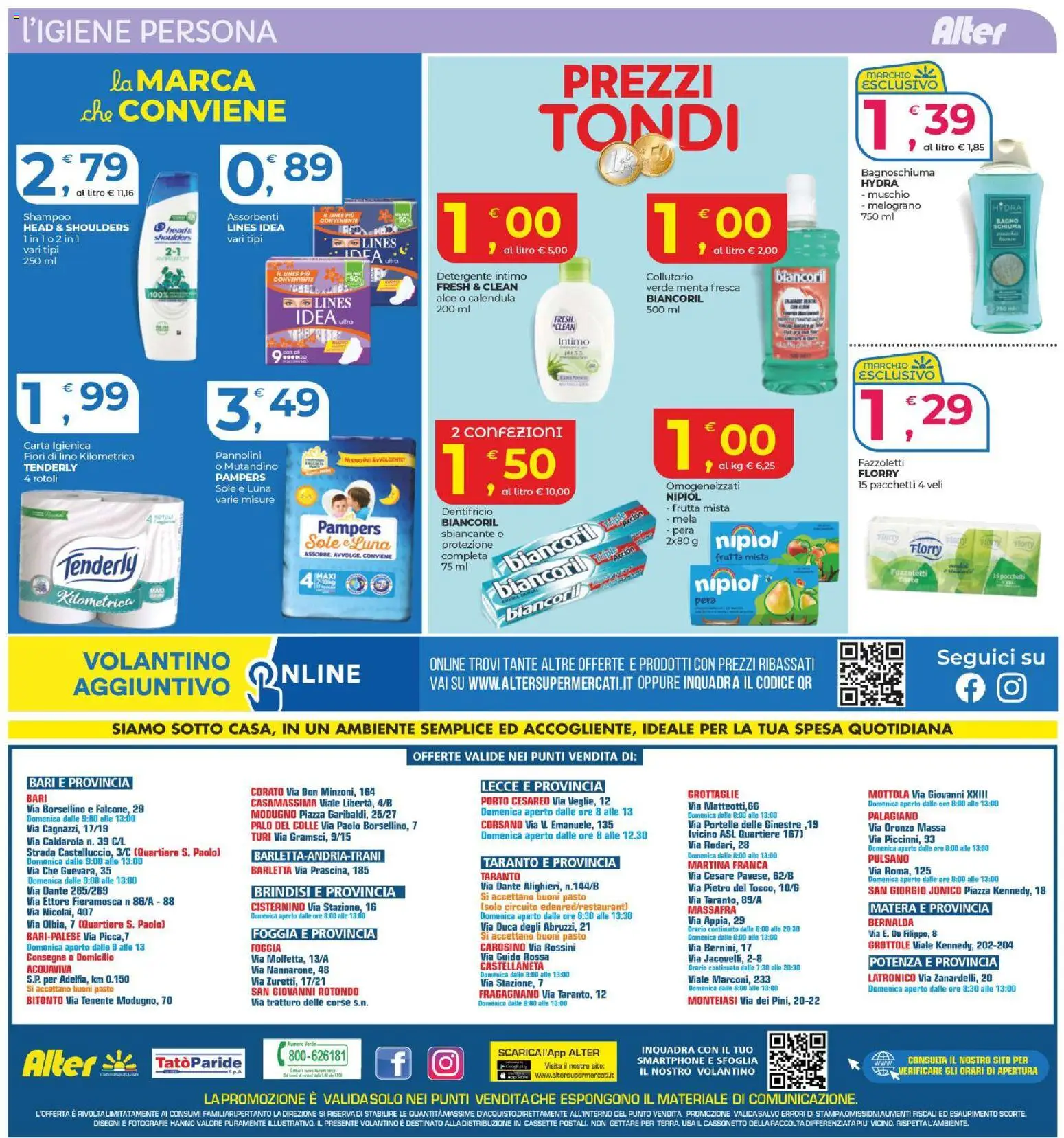 Volantino Alter Discount del 23.01.2026 | Pagina: 12 | Prodotti: Bagnoschiuma, Detergente intimo, Detergente, Frutta