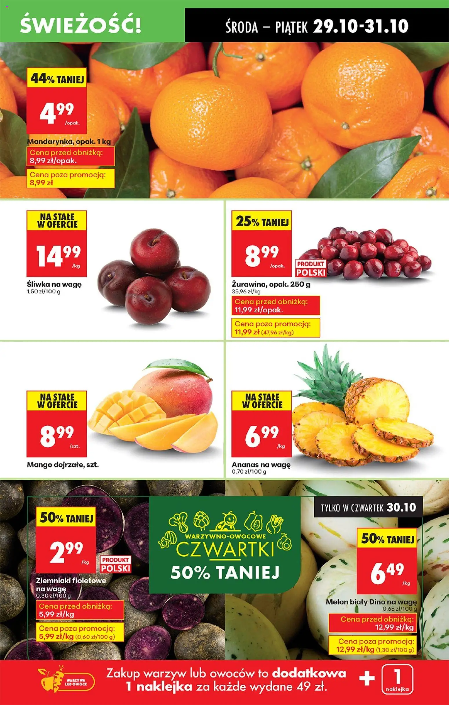 Biedronka gazetka - Oferta w tym tygodniu od 29.10.2025 | Strona: 25 | Produkty: Mango, Melon, Ziemniaki, Warzywa