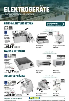 Metro Professional Non-Food Flyer ab 01.04.2026 gültig | Seite: 10 | Produkte: Mikrowelle, Kochfeld, Fritteuse