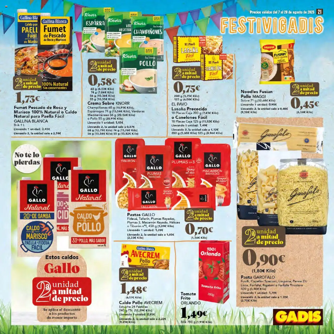 Gadis folleto │ válido desde el 07.08.2025 | Página: 21 | Productos: Νερό καρύδας, Pasta, Té, Caja