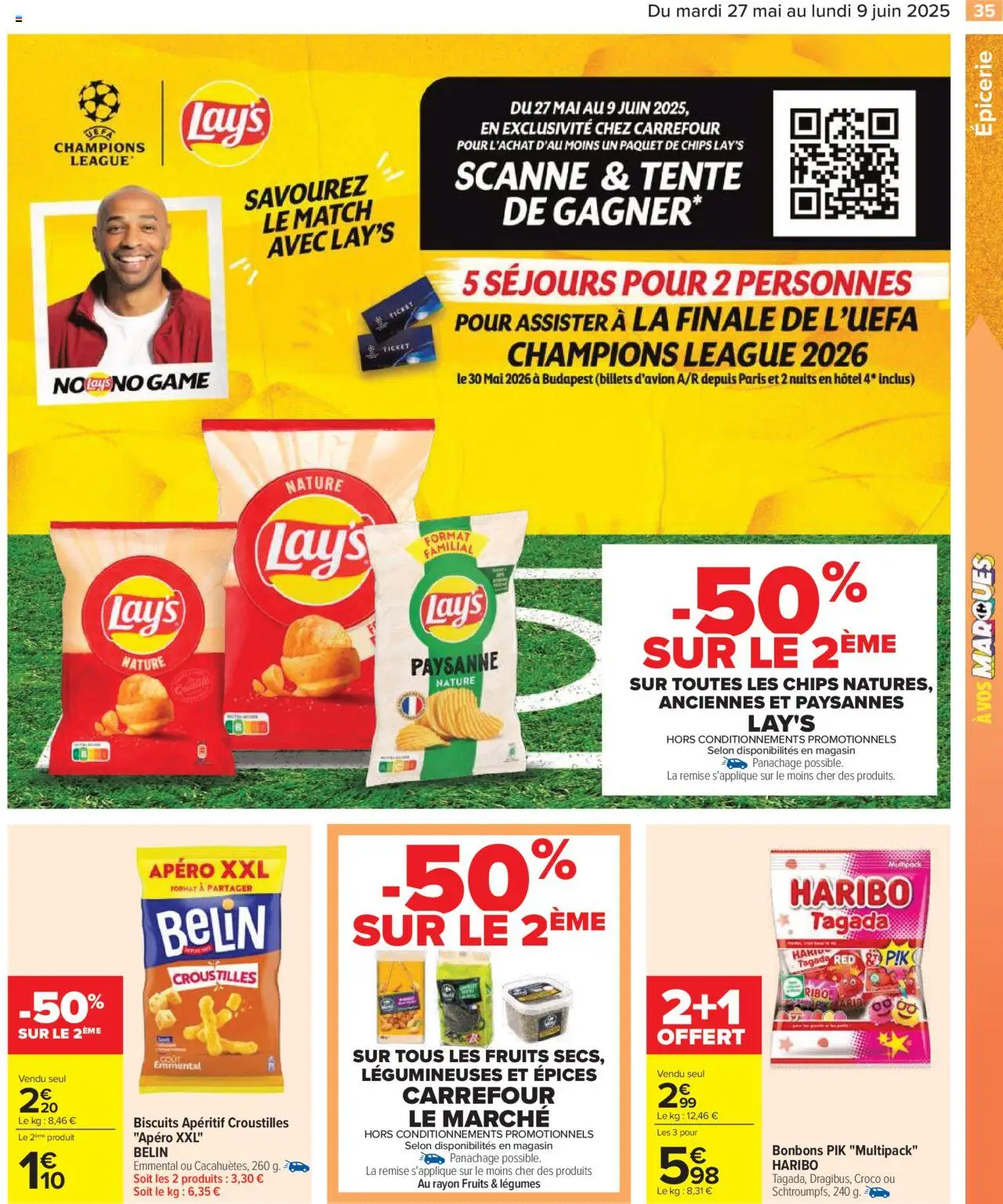  | Page: 37 | Produits: Tente, Emmental, Bonbons, Chips
