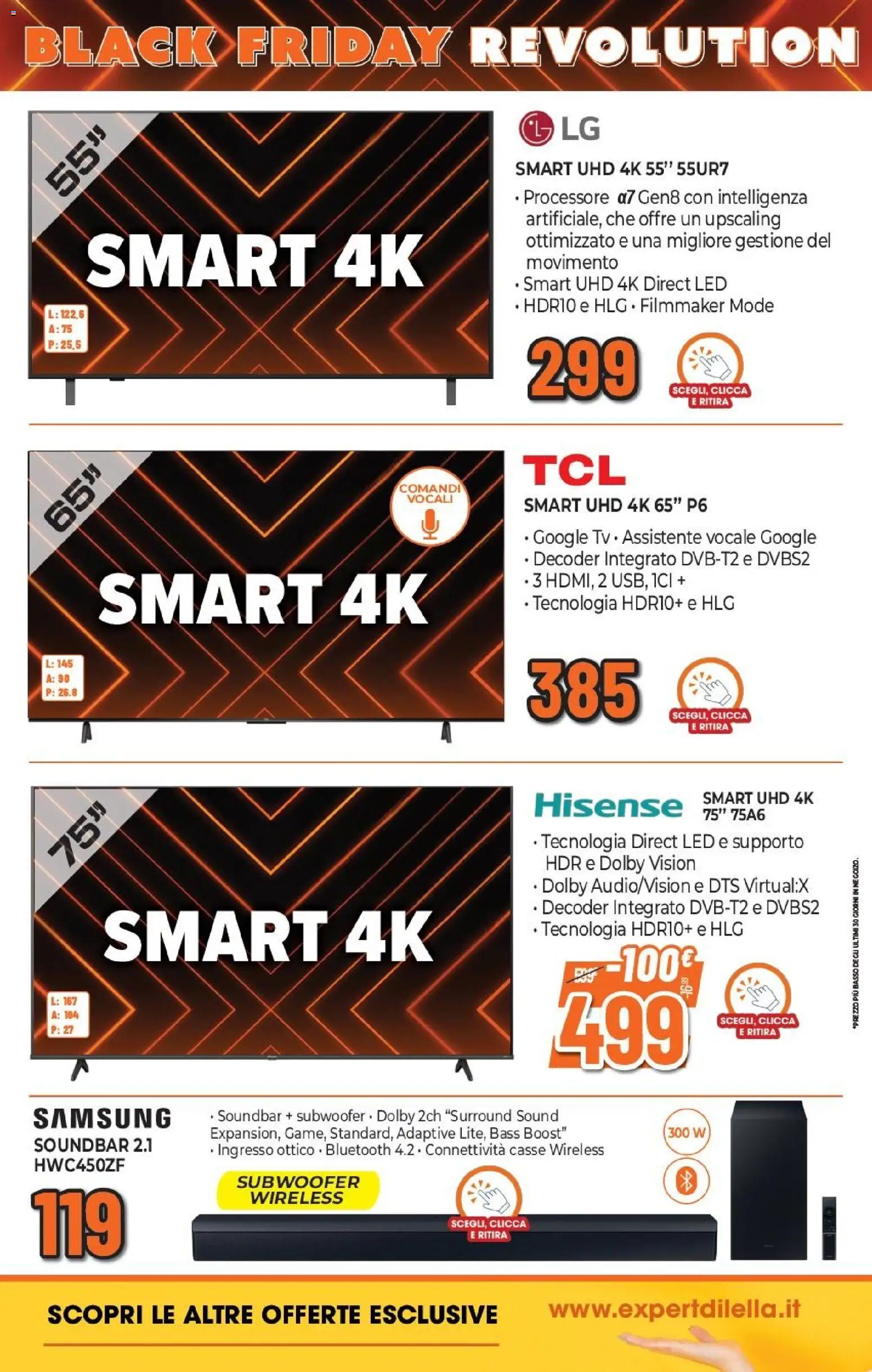 Volantino Expert del 17.11.2025 | Pagina: 10 | Prodotti: Soundbar, Decoder, TV, Samsung