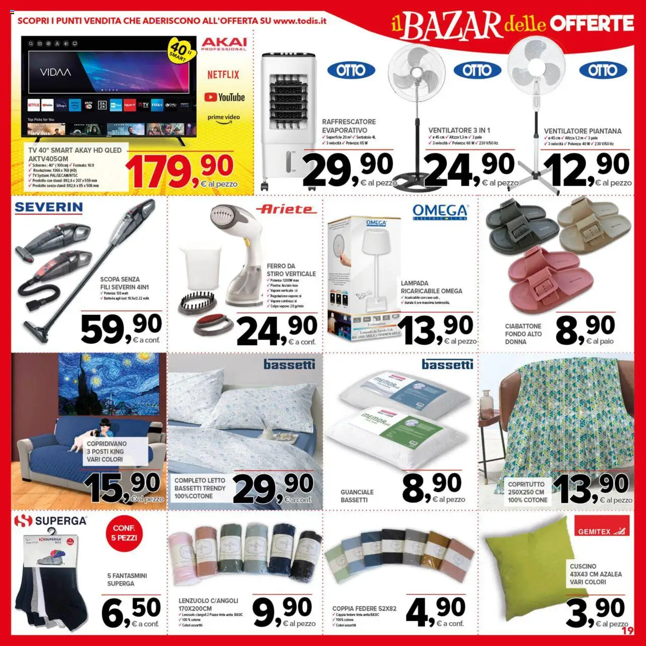 Volantino Todis del 29.05.2025 | Pagina: 19 | Prodotti: Ventilatore, Top, Video, Guanciale