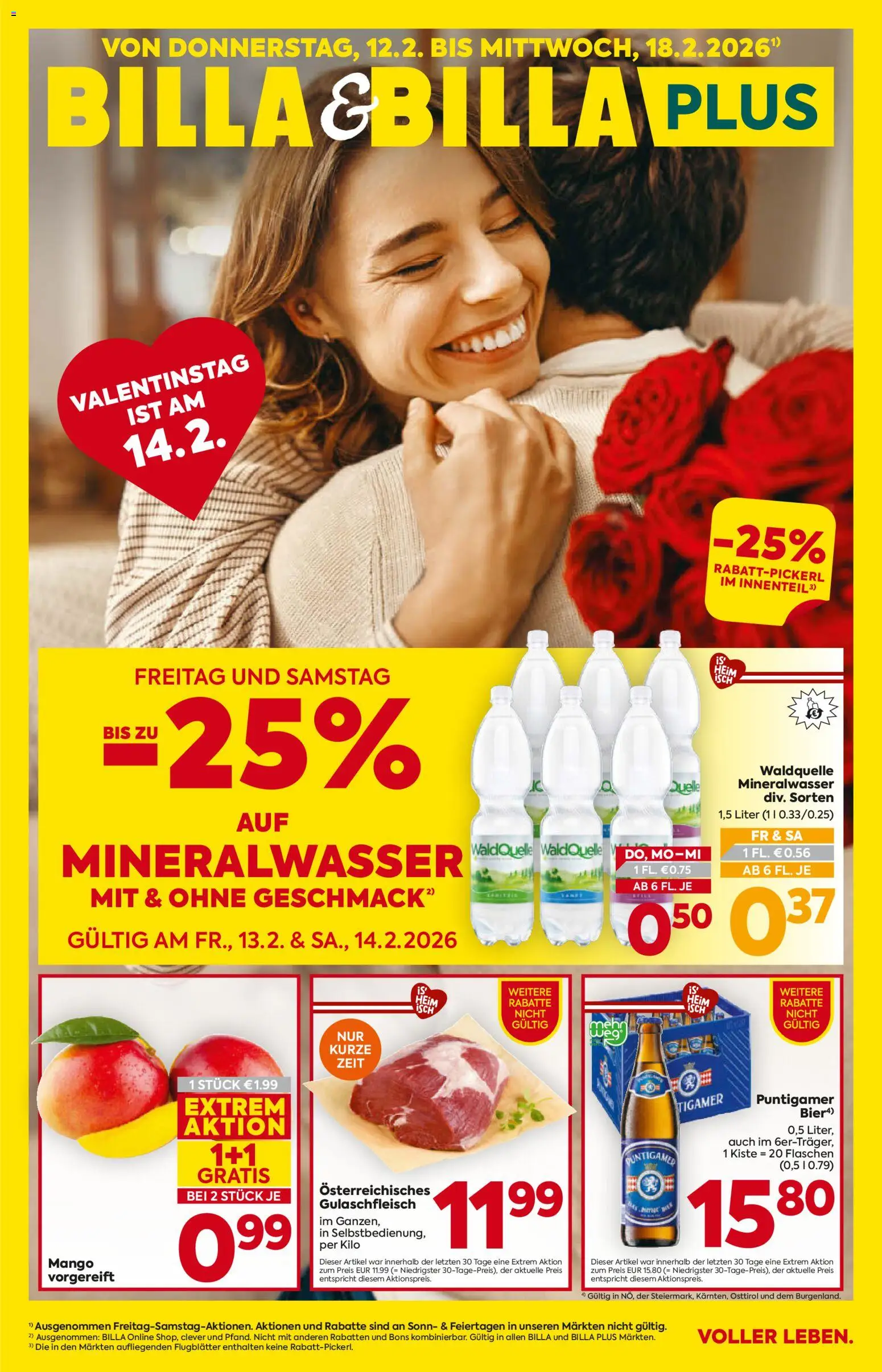 Billa AT akciós ujság - amely érvényes a következő dátumtól: 12.02.2026 | Oldal: 1 | Termékek: Mangó