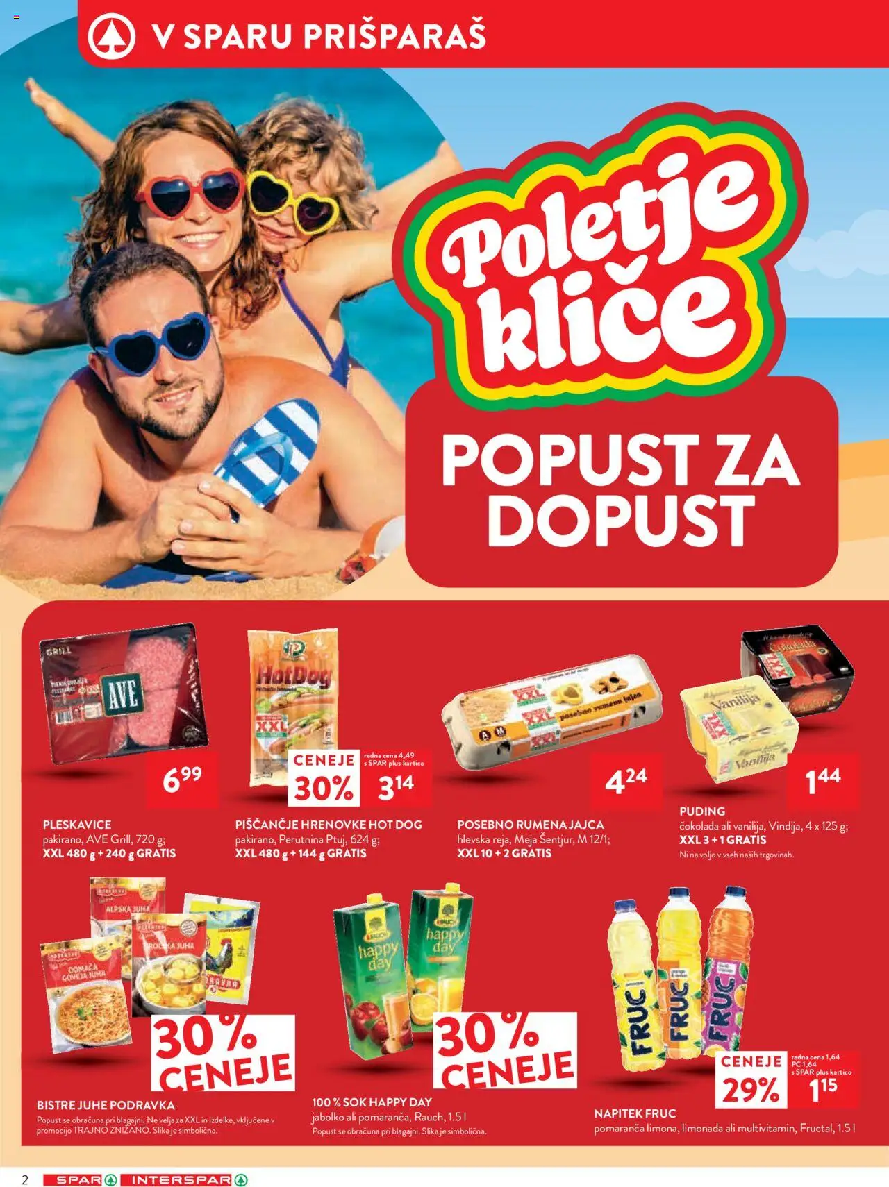Spar katalog 25/25 │ velja od 18.06.2025 | Stran: 2 | Izdelki: Hrenovke, Juha, Cokolada, Sok