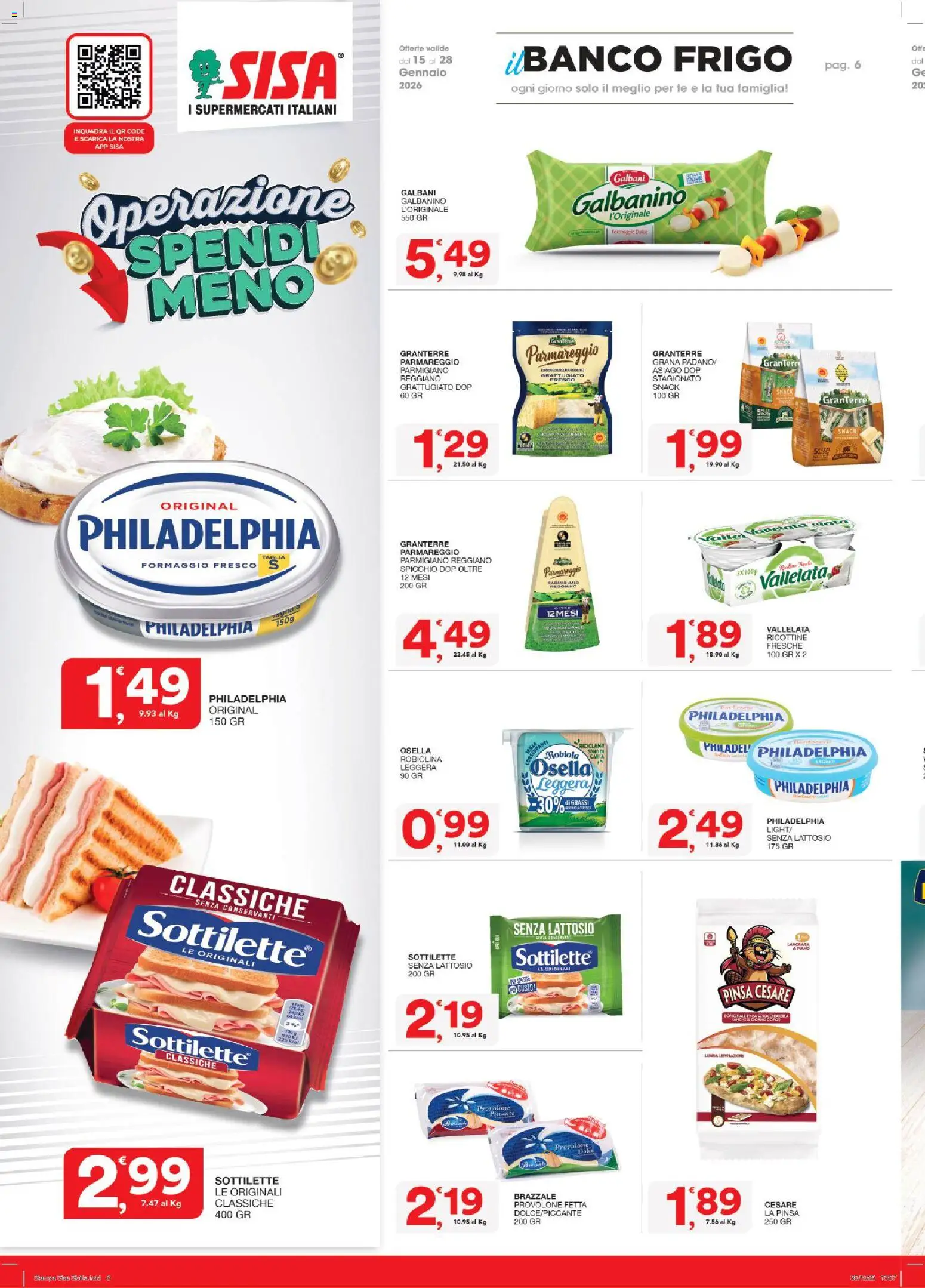 Volantino SISA del 15.01.2026 | Pagina: 6 | Prodotti: Tè, Formaggio, Parmigiano reggiano, Robiola