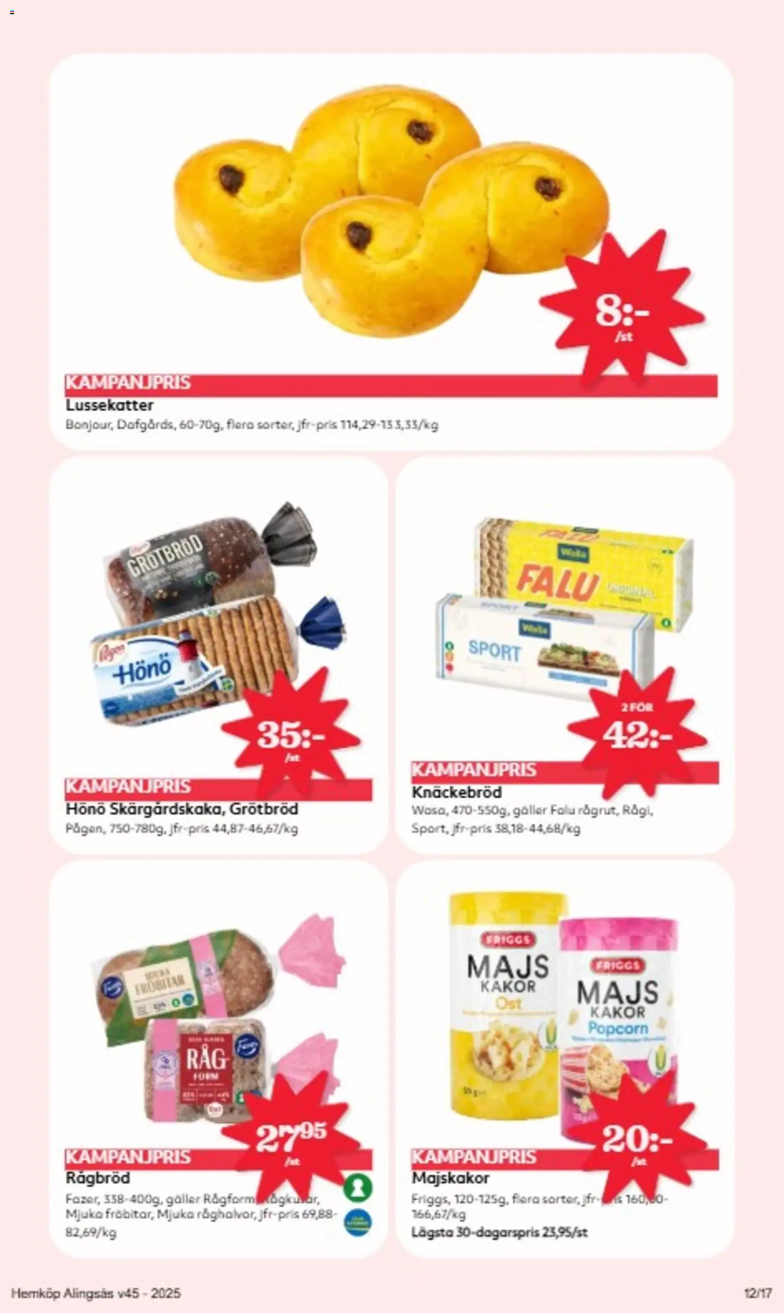 Hemköp reklamblad aktuell från 03.11.2025 | Sida: 12 | Produkter: Majskakor, Knäckebröd, Popcorn, Majs