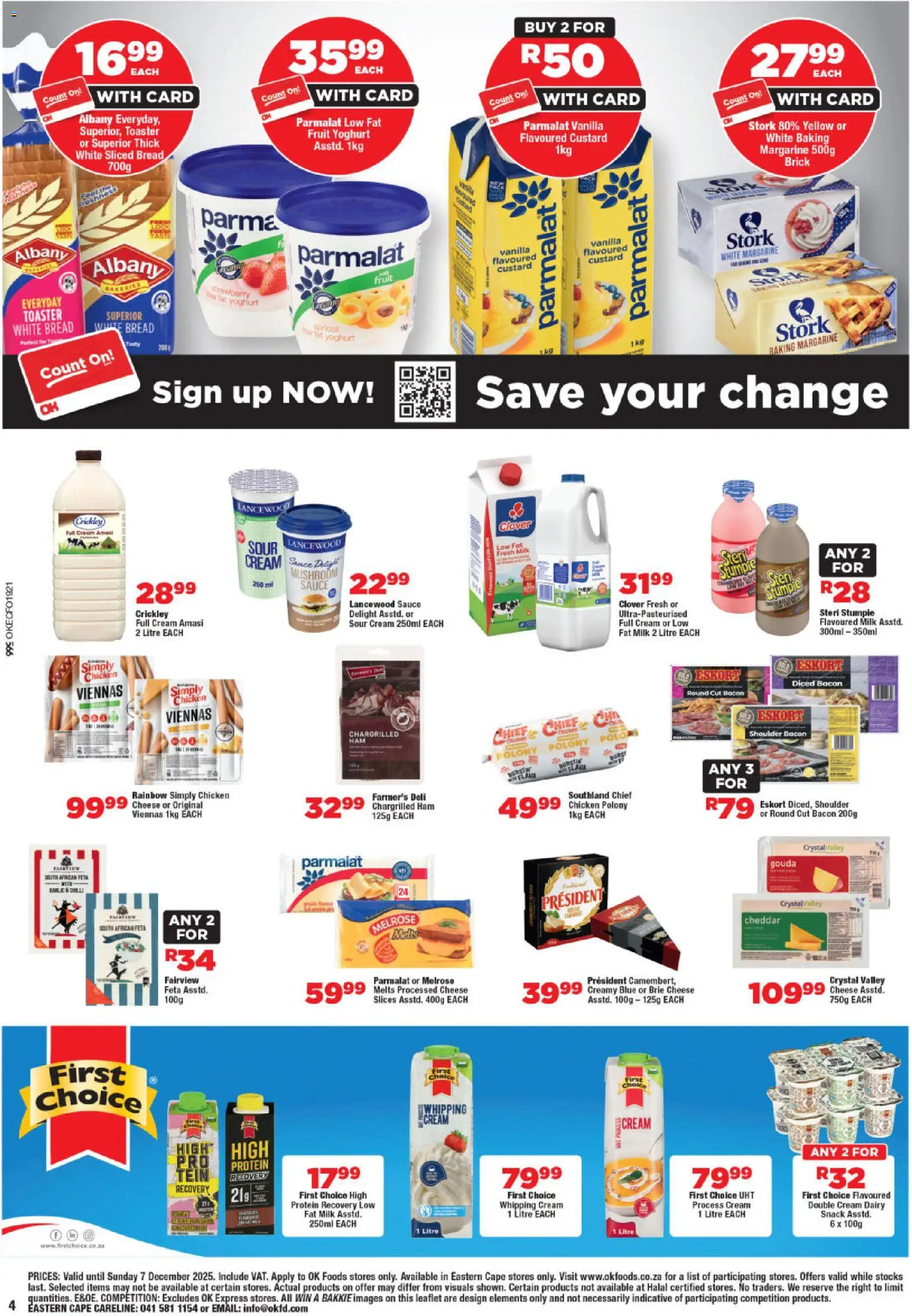 New OK Foods catalogue – valid from 25.11.2025 | Page: 4 | Products: Yoghurt, Polony, Cream, Sauce