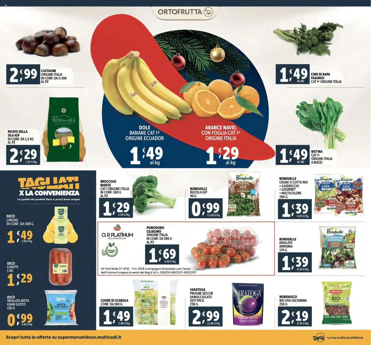 Volantino Decò del 02.12.2025 | Pagina: 14 | Prodotti: Arance, Banane, Rucola, Insalata