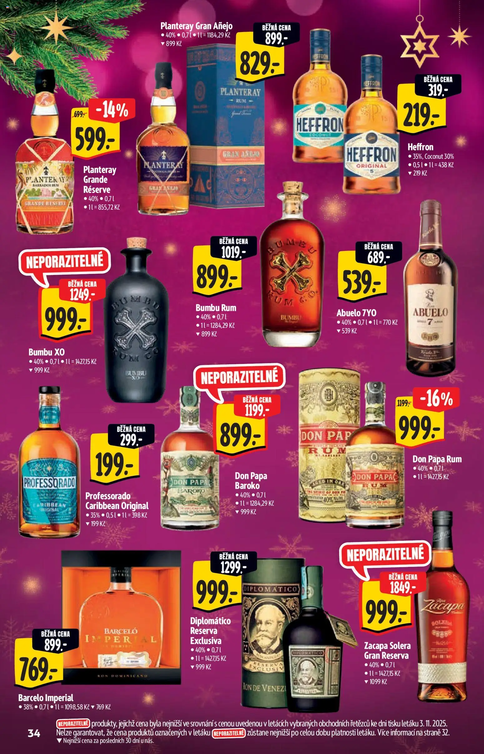 Albert katalog - Hypermarket od 12.11.2025 | Strana: 34 | Produkty: Diplomatico, Don Papa rum, Heffron, Don papa