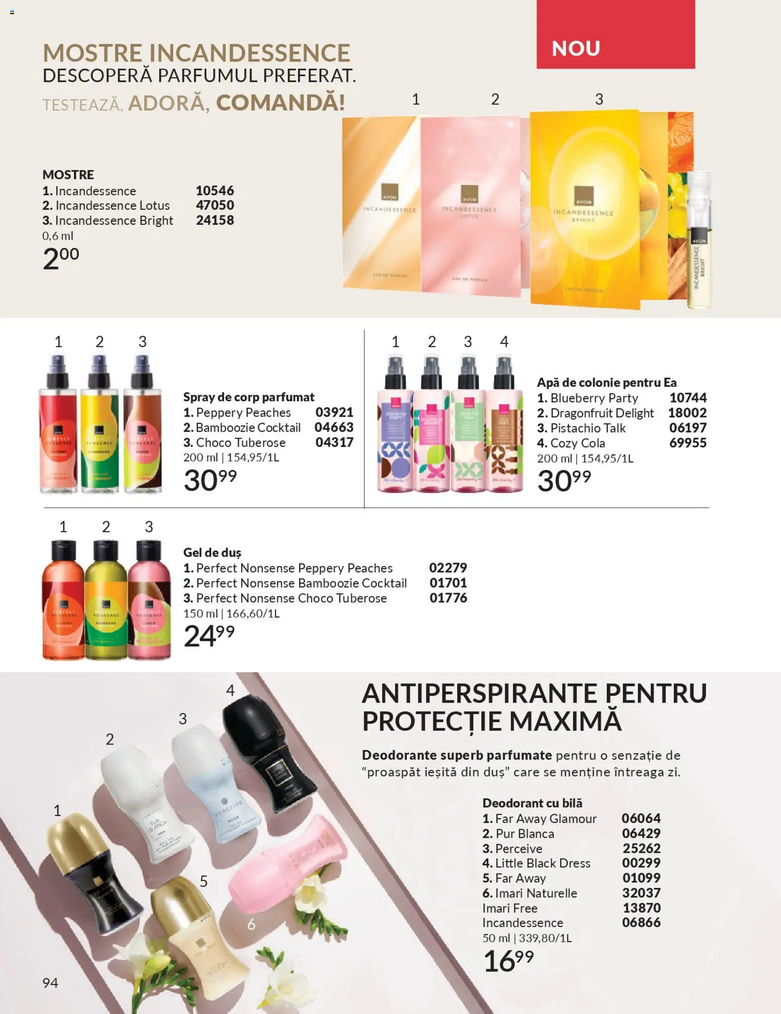 Noul catalog Avon – valabil de la 01.04.2026 | Pagină: 96 | Produse: Amerikan servis, Gel de duș, Deodorant, Cocktail