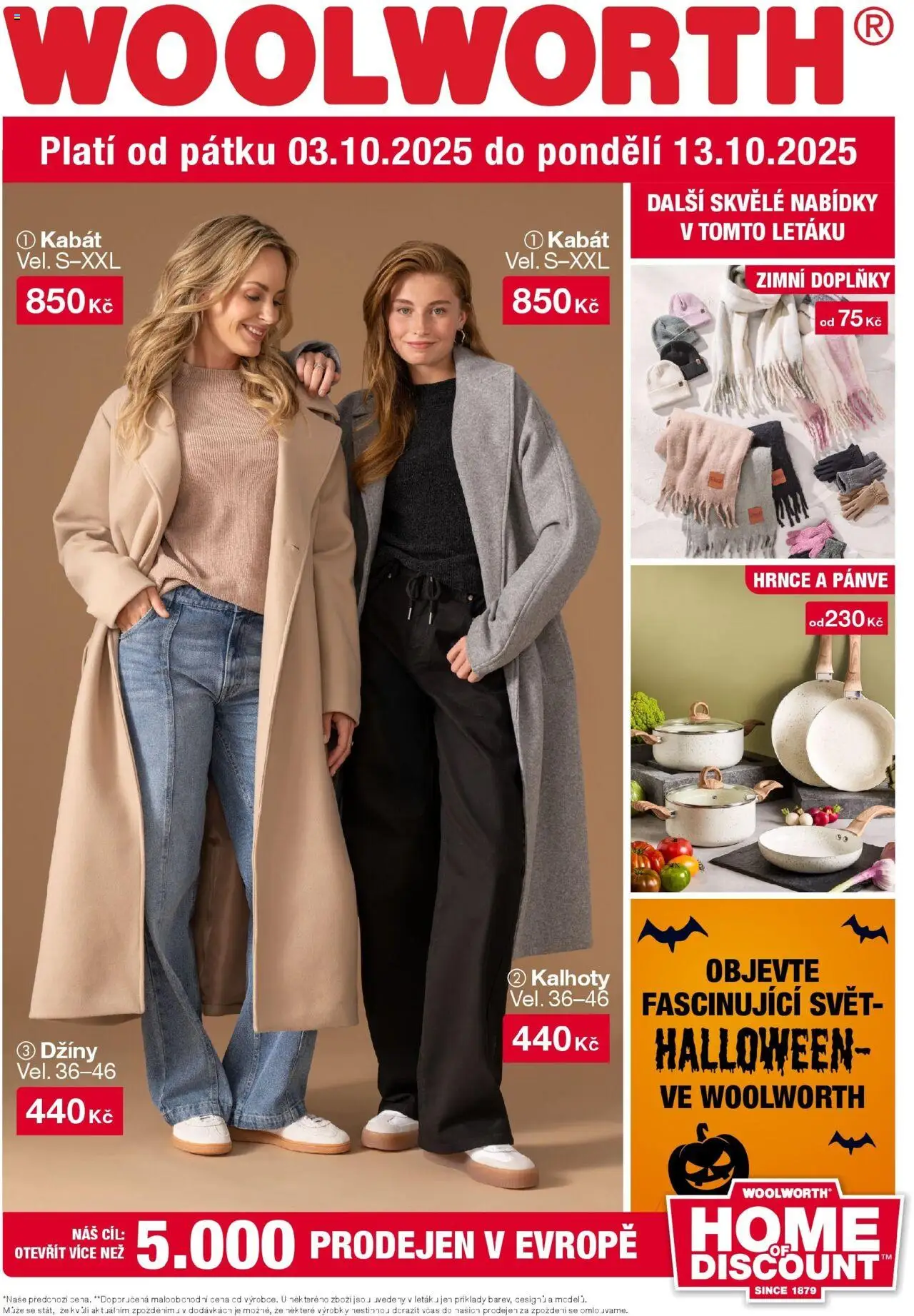 Woolworth leták od 03.10.2025 - akční nabídka | Strana: 1 | Produkty: Kalhoty, Džíny, Pánve, Cd