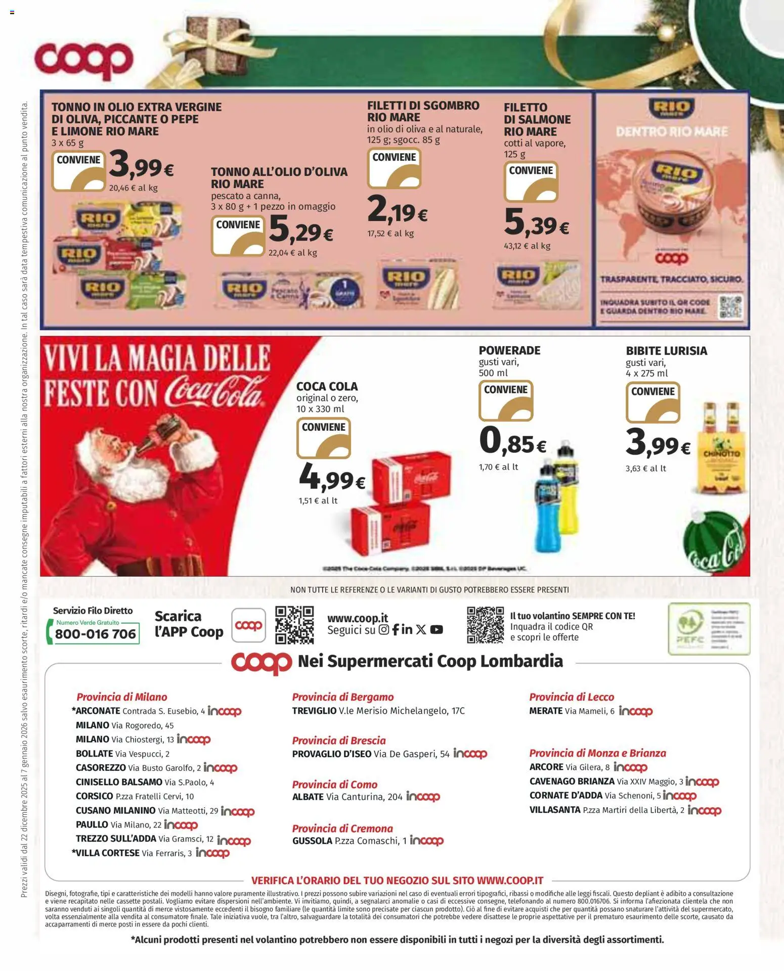 Volantino COOP del 22.12.2025 | Pagina: 14 | Prodotti: Balsamo, Tonno, Sgombro, Coca Cola