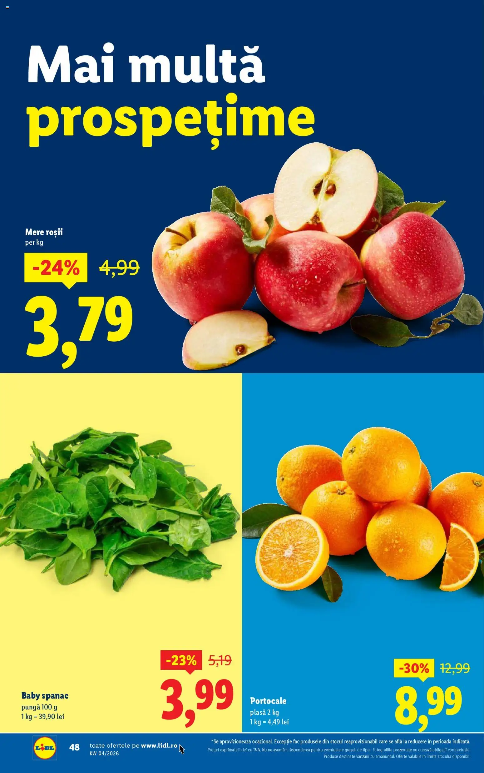 Noul catalog Lidl – valabil de la 19.01.2026 | Pagină: 48 | Produse: Pungă, Mere, Portocale, Roșii