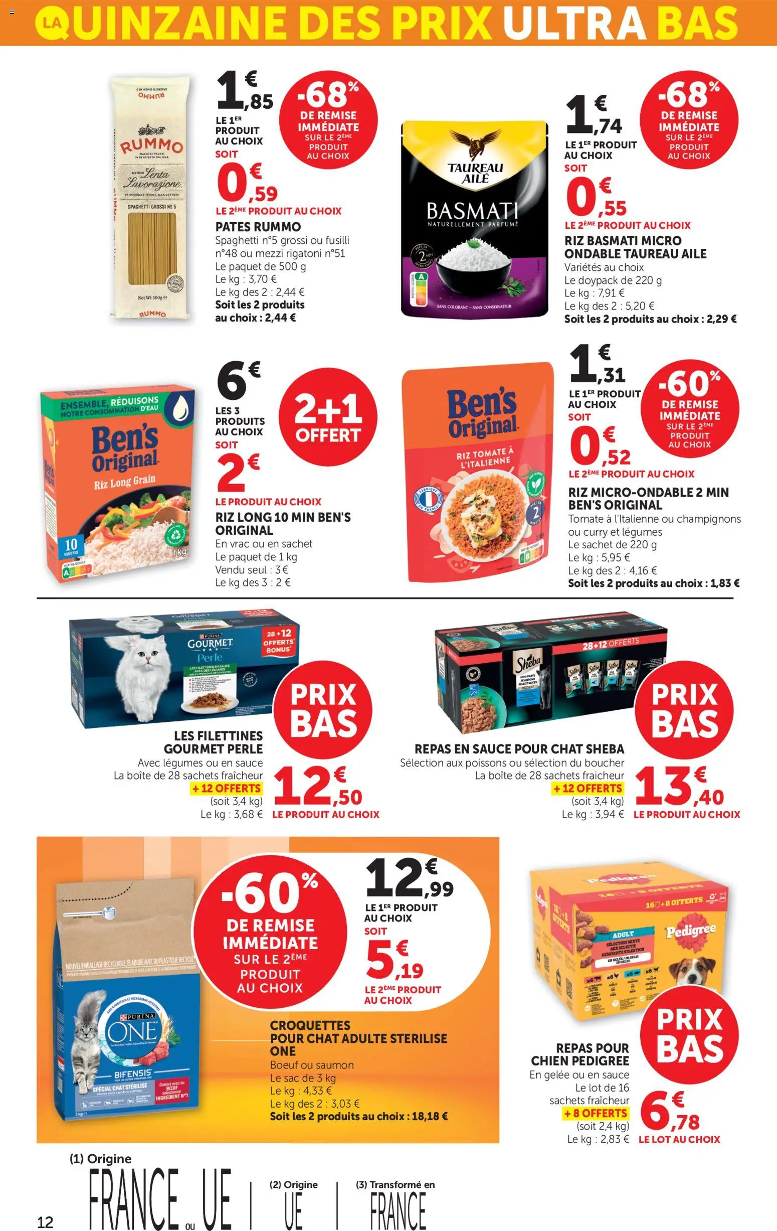 {H1} | Page: 12 | Produits: Sac, Fusilli, Riz, Saumon