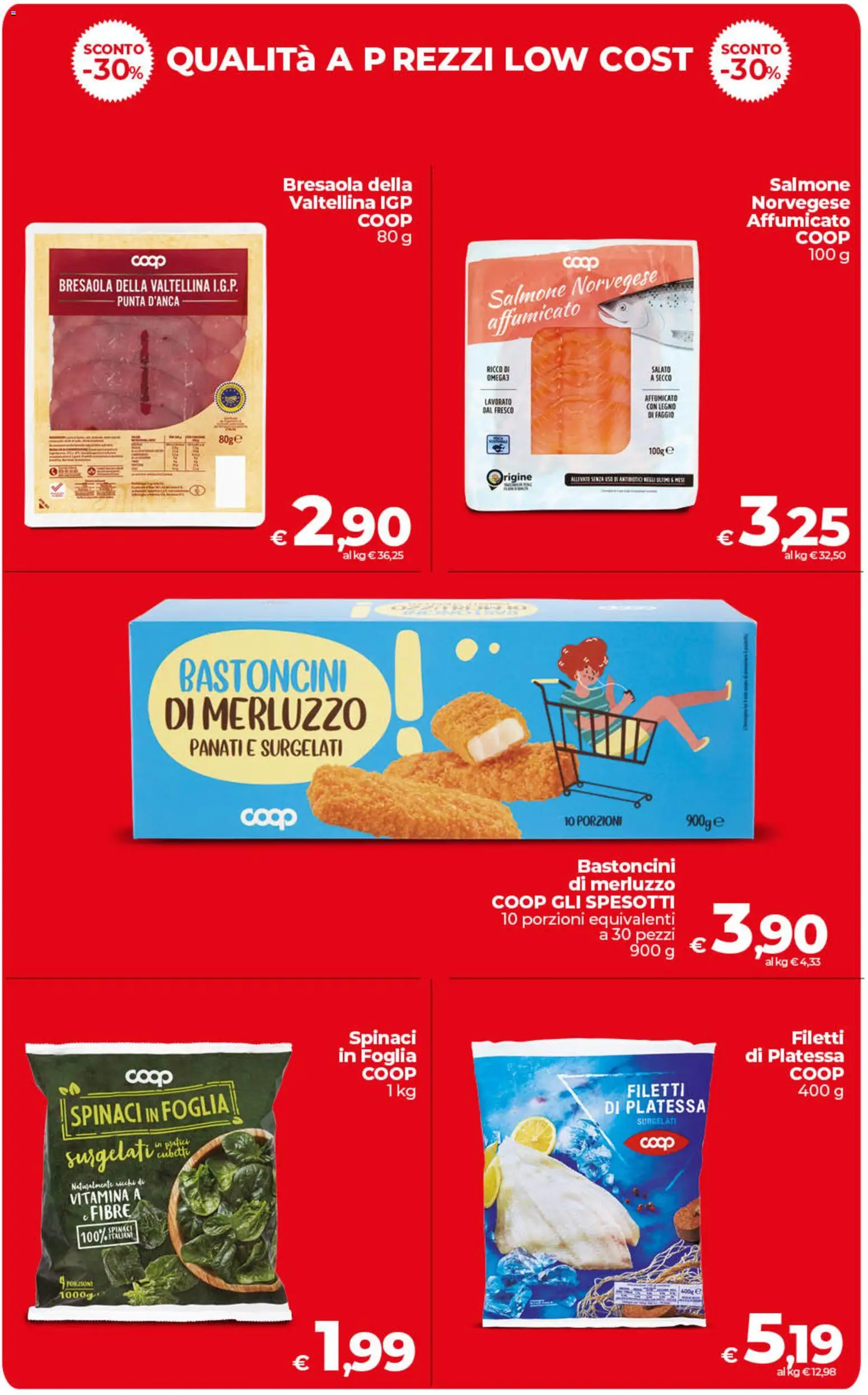 Volantino COOP del 13.02.2026 | Pagina: 33 | Prodotti: Salmone, Merluzzo, Bresaola, Spinaci