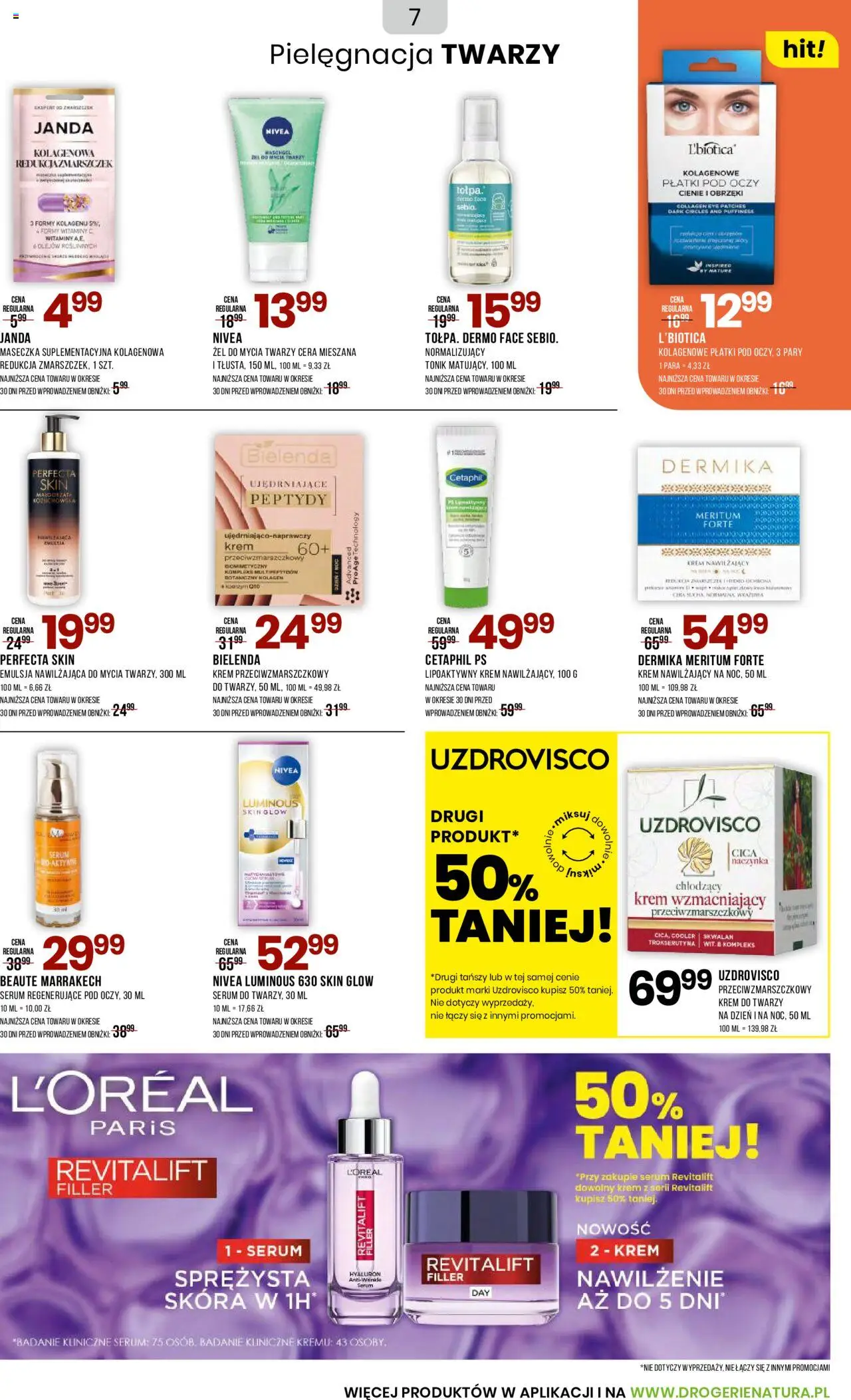 Drogerie Natura Gazetka od 03.10.2025 | Strona: 7 | Produkty: Toner, Płatki, Krem do twarzy, Tonik