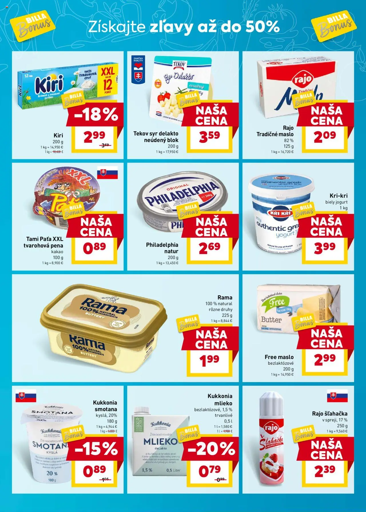 Nové Billa akcie – leták je platný od 15.10.2025 | Strana: 5 | Produkty: Mlieko, Smotana, Biely jogurt, Kakao